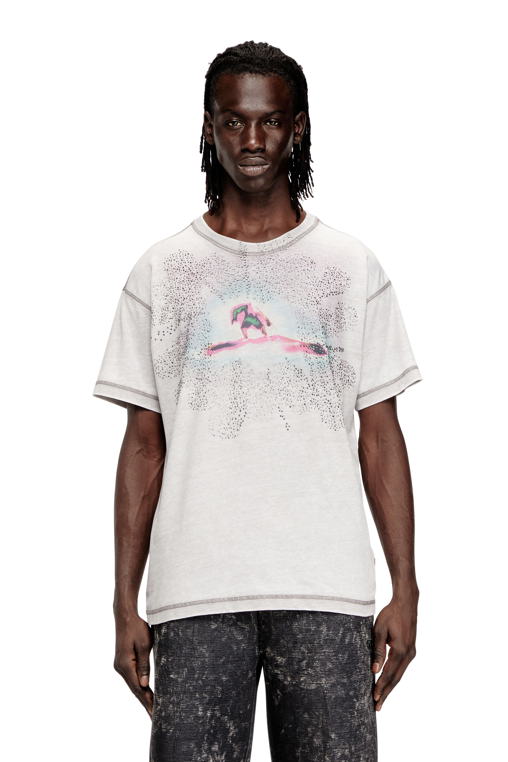 Diesel - T-NORM-V6, Herren Reguläres T-Shirt mit Print und Nieten in null - 3