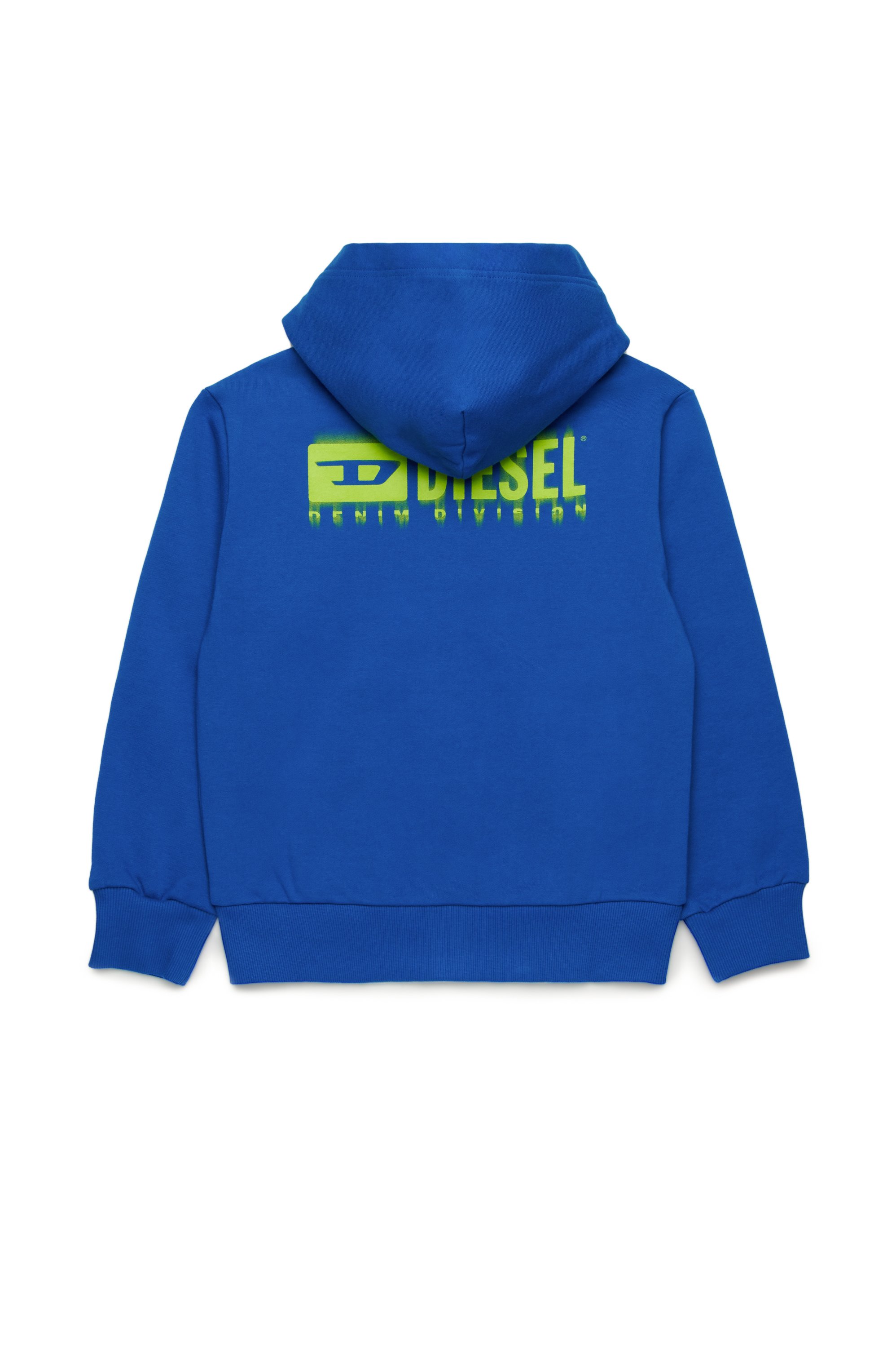 Diesel - SVOUGZIP OVER, Herren Reißverschluss-Hoodie mit verschmiertem Logo in Blau - 2