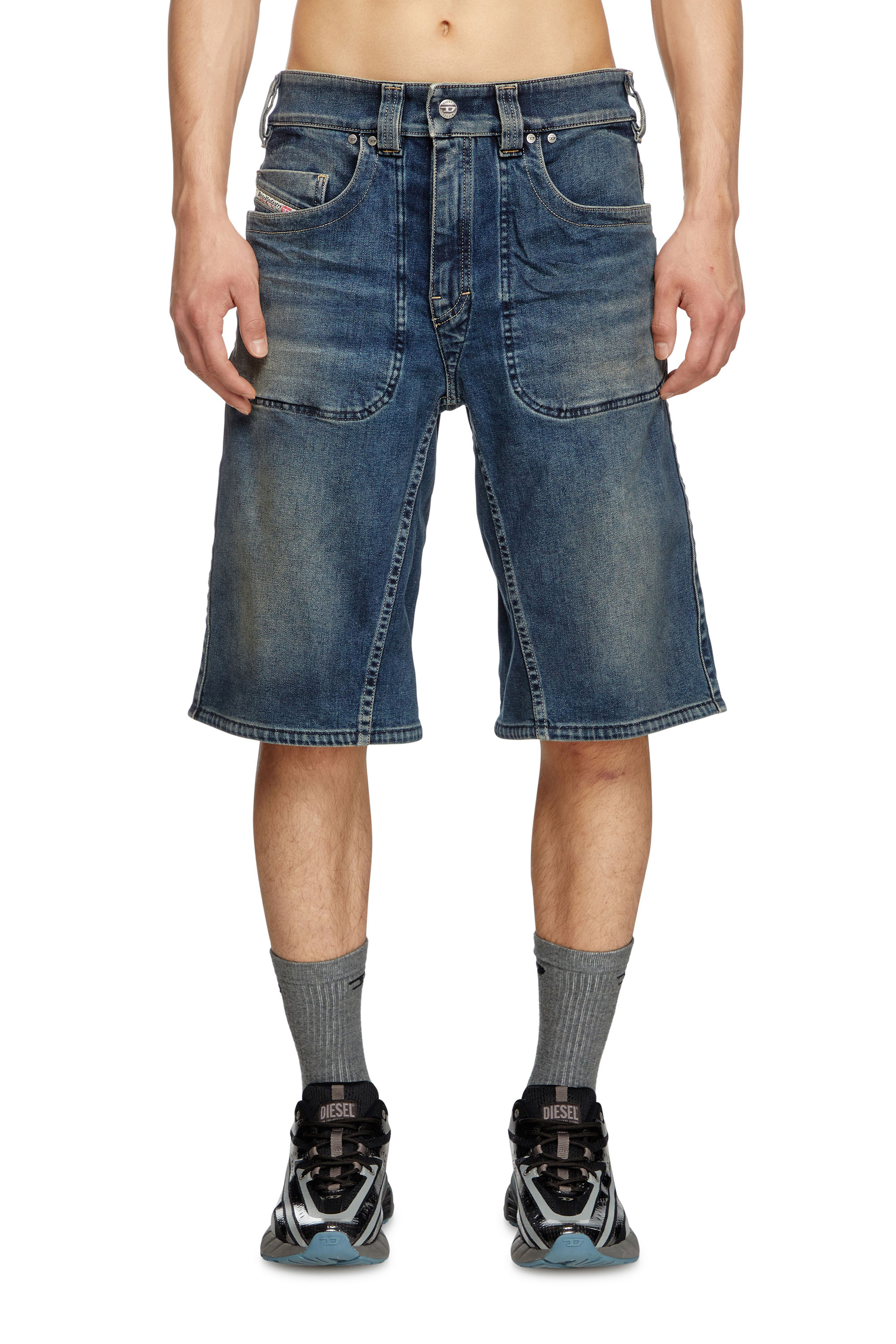 Diesel - D-MACRO-RE SHORT, Herren Bermudashorts aus Rehab-Denim in Dunkelblau - 1