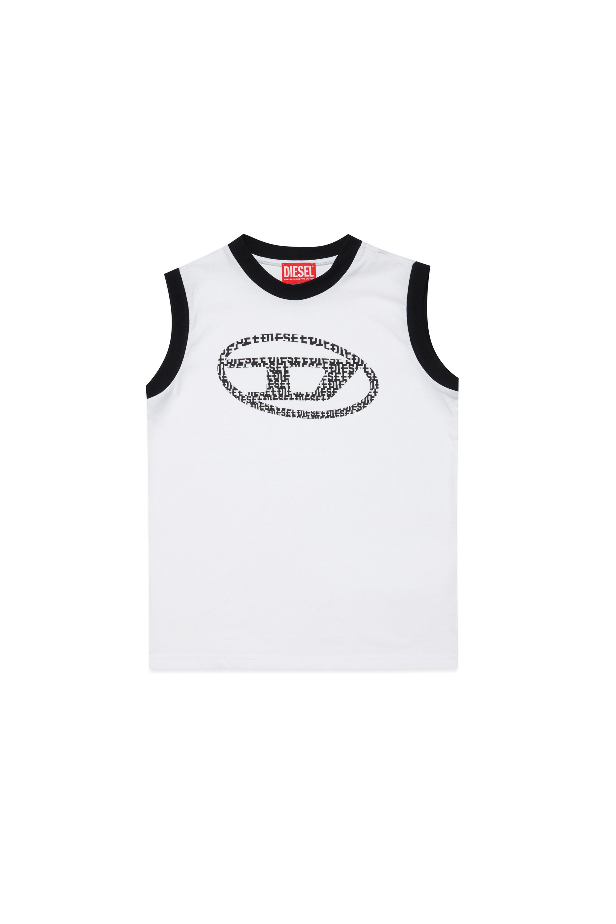 Diesel - MTGRAM, Man Tank top with patterned Oval D in White - Image 1