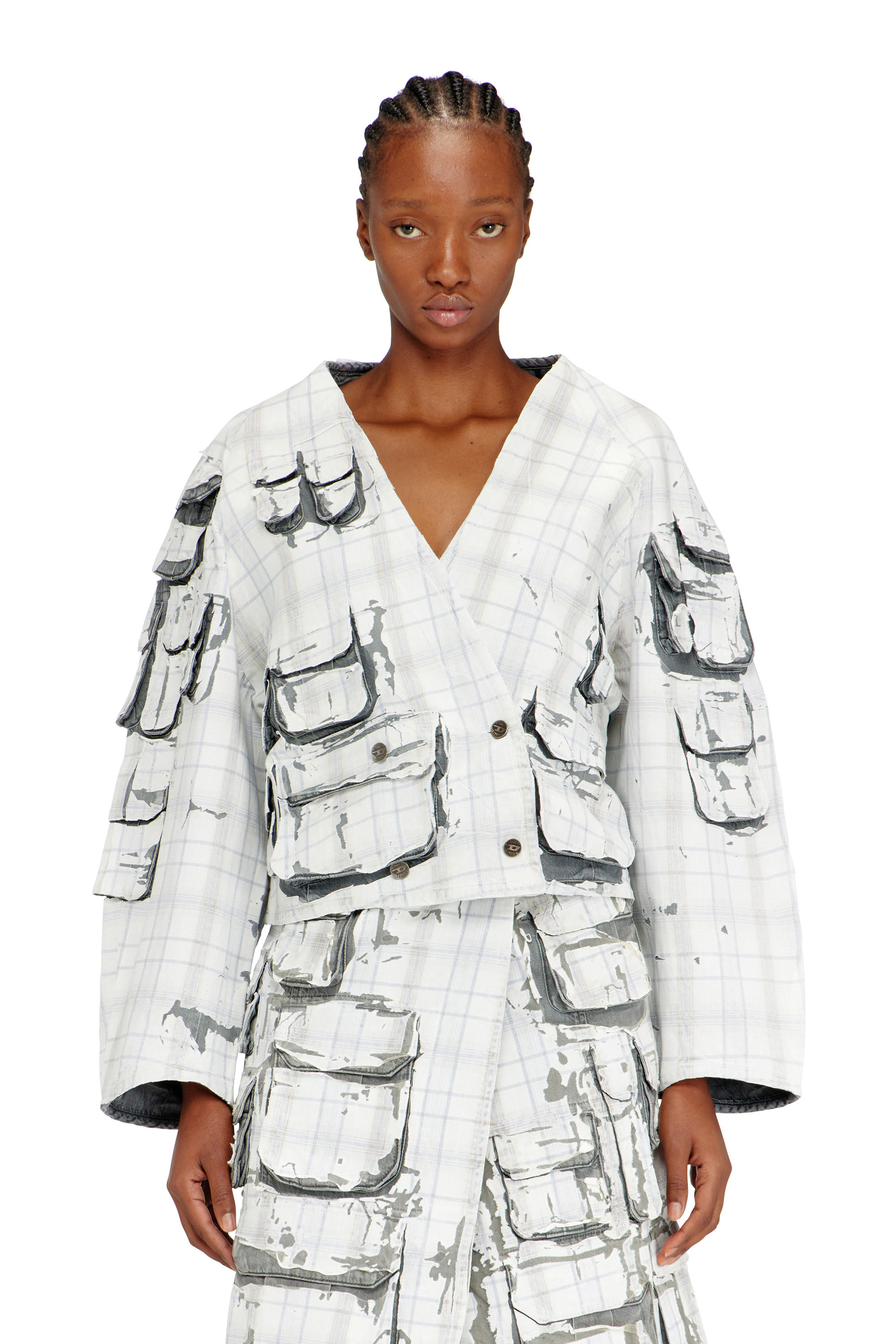 Diesel - DE-TALBAR-FSI, Damen Jeans-Cardi-Jacke mit Abzieheffekt in null - 3