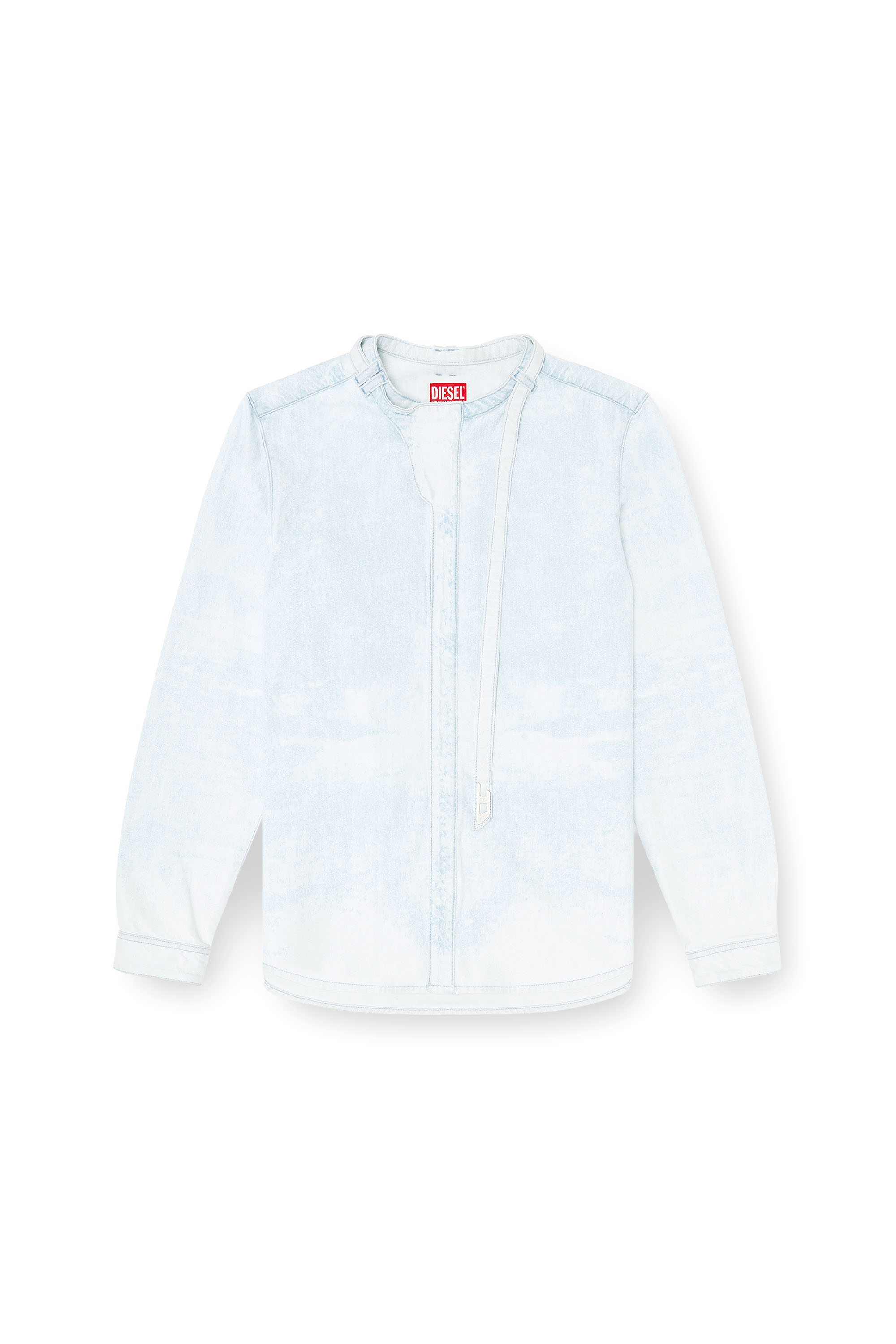 Diesel - D-TYLLAR-FSI, Herren Hemd aus eisblauem Satin-Denim in Hellblau - 2