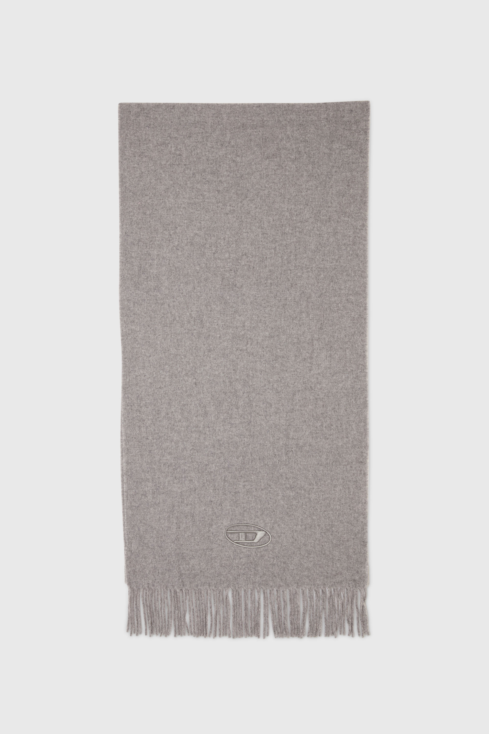 Diesel - S-IMON-D-LONG, Unisex Schal aus Wollmischung mit Fransenabschl&uuml;ssen in Grau - 1