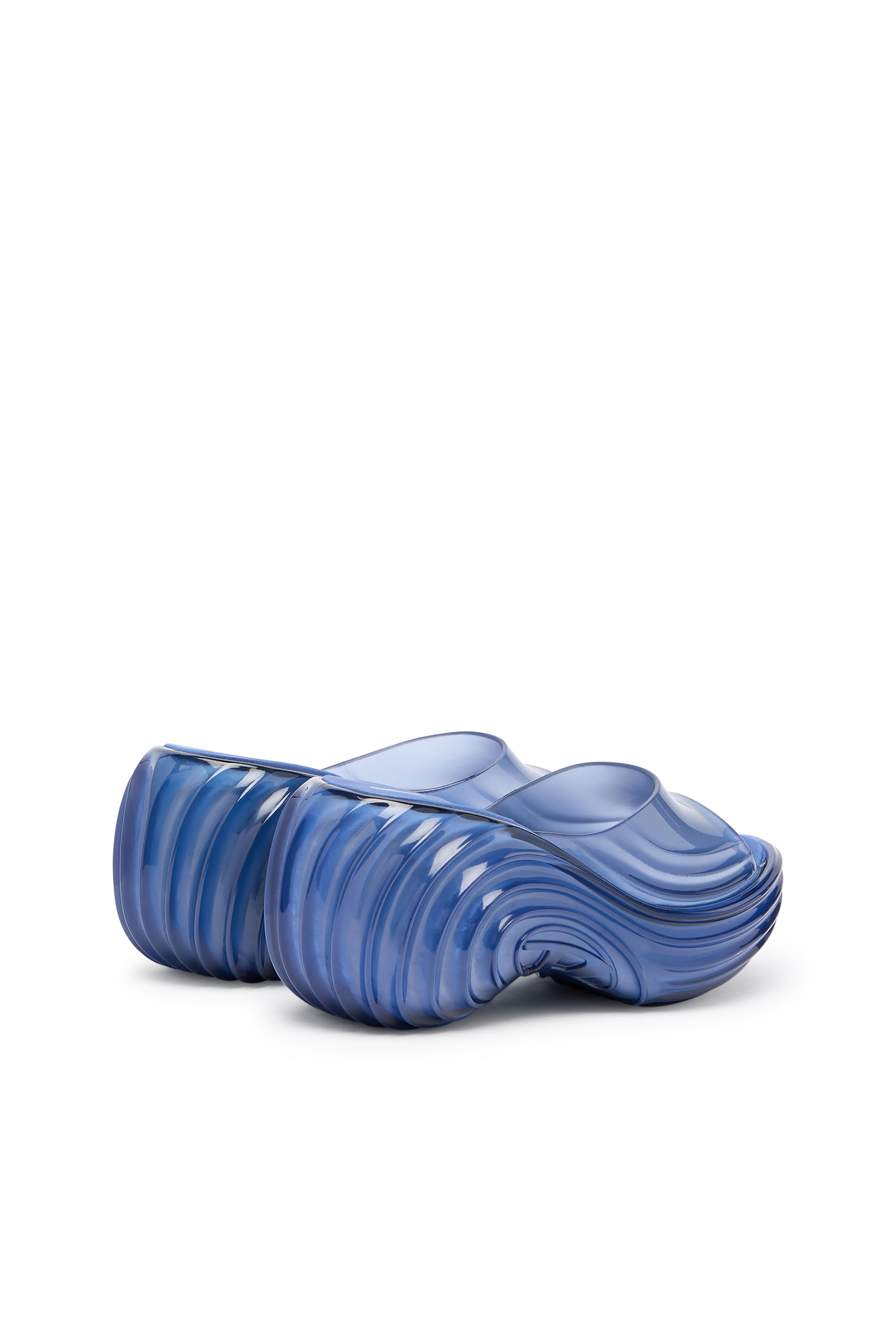 Diesel - MELISSA QUANTUM PLATFORM, Damen Plateau-Pantolette aus Melflex&reg; in Blau - 3