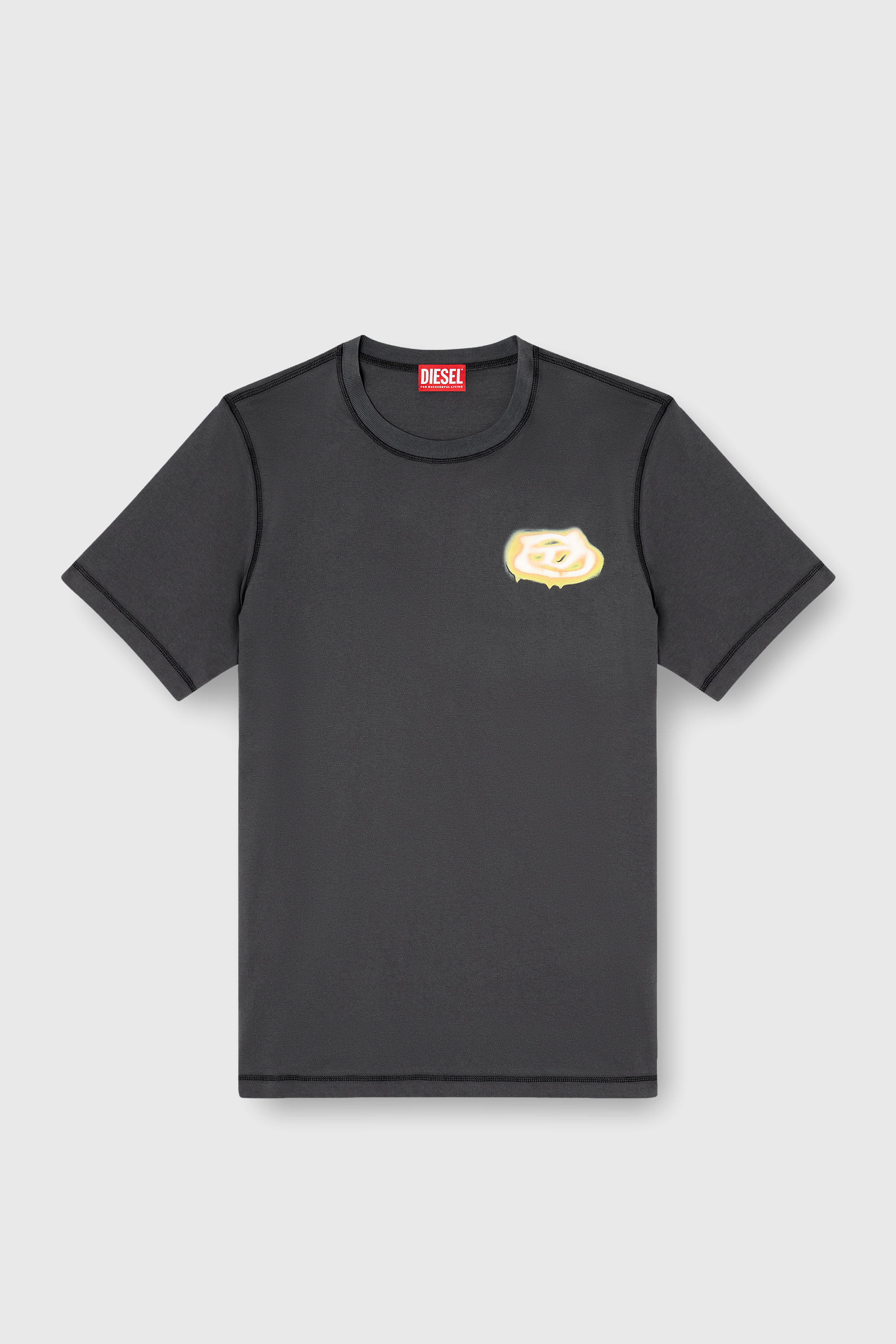Diesel - T-ADJUST-V7, Herren T-Shirt mit Oval D-Logo in Dunkelgrau - 2