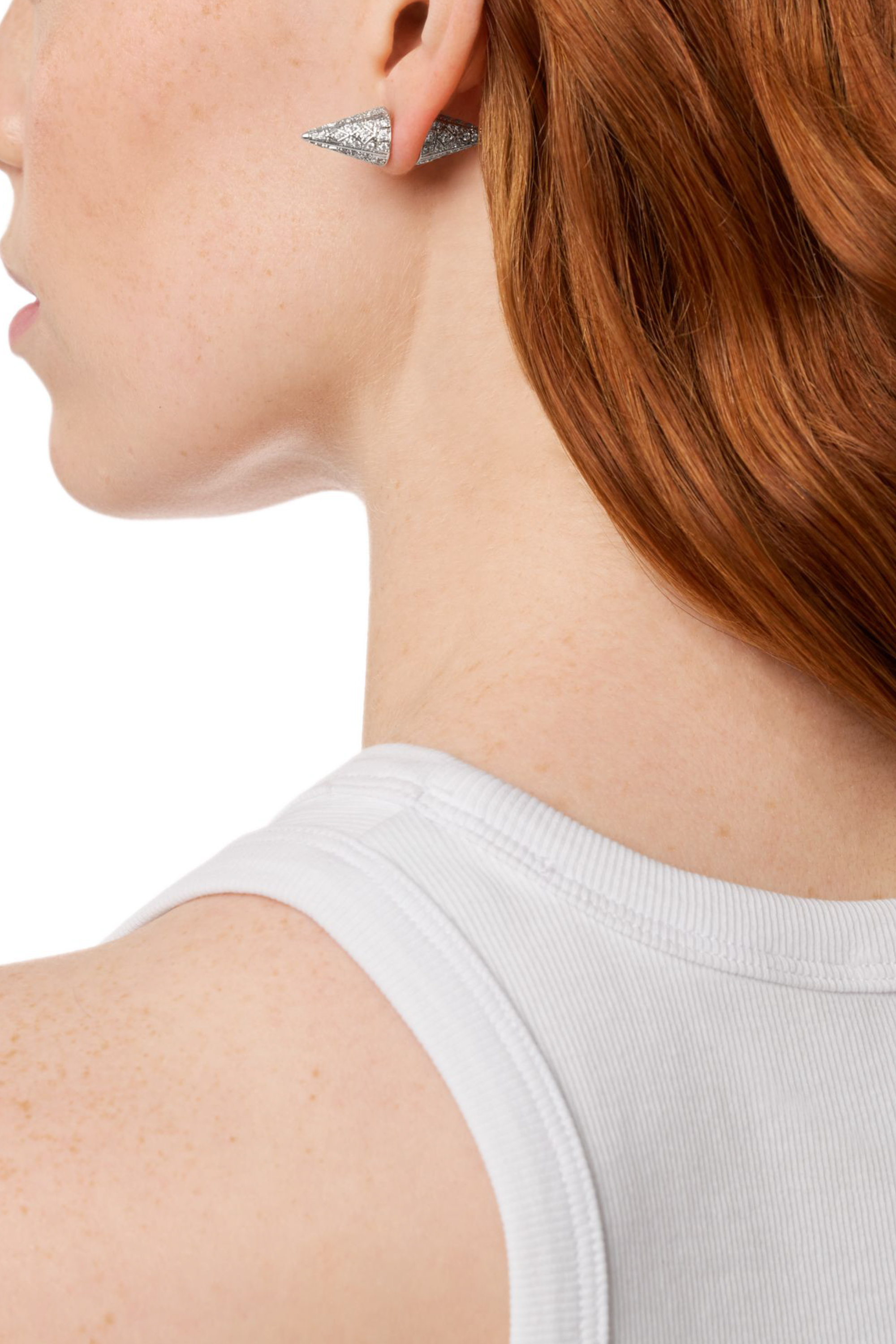 Diesel - DX1658040 JEWELLERY, Unisex Silberfarbene Messing-Ohrstecker in Silber - 3