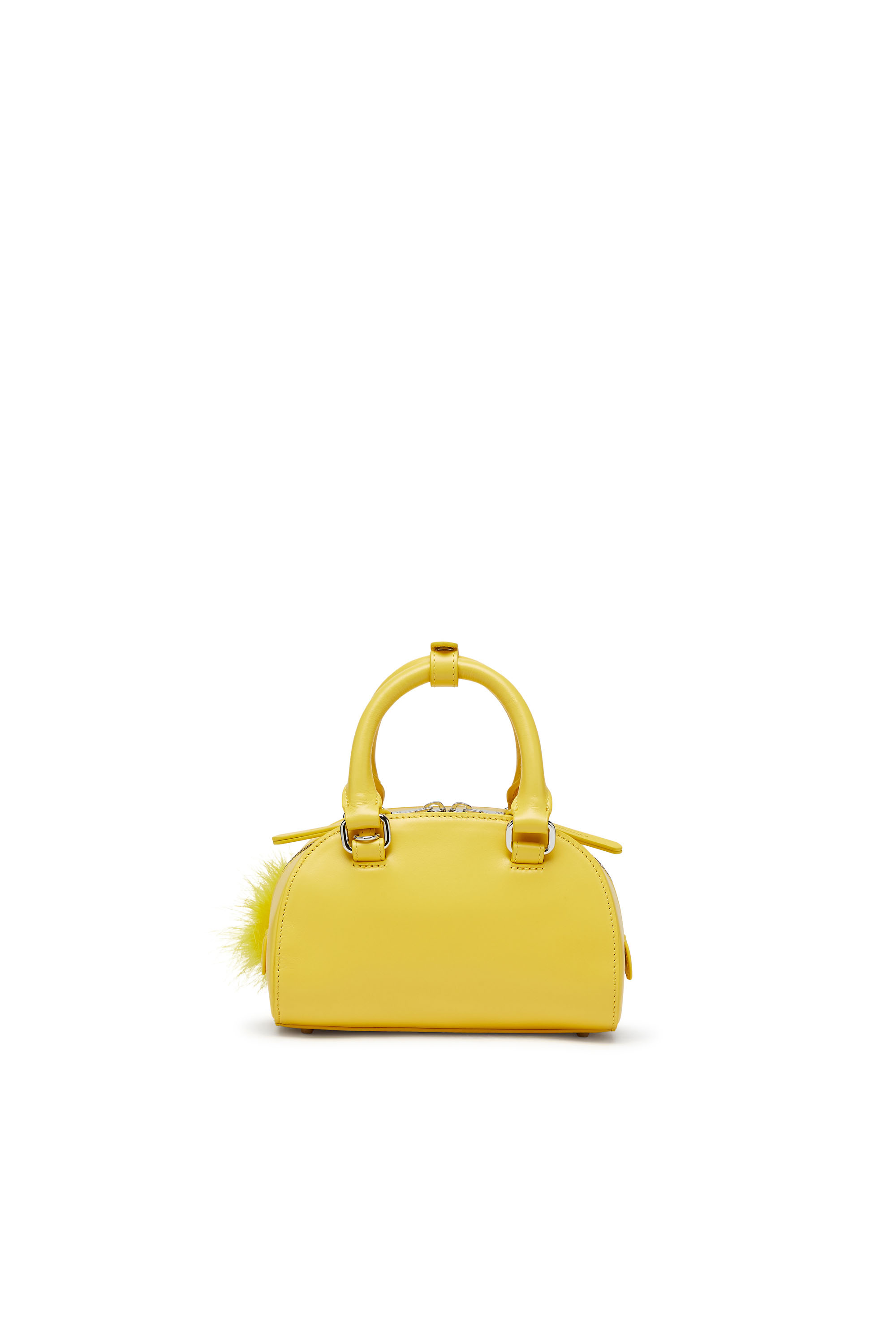 Diesel - 1DR DOME CROSSBODY, Damen Mini-Bowling-Tasche aus Nappaleder in Gelb - 3