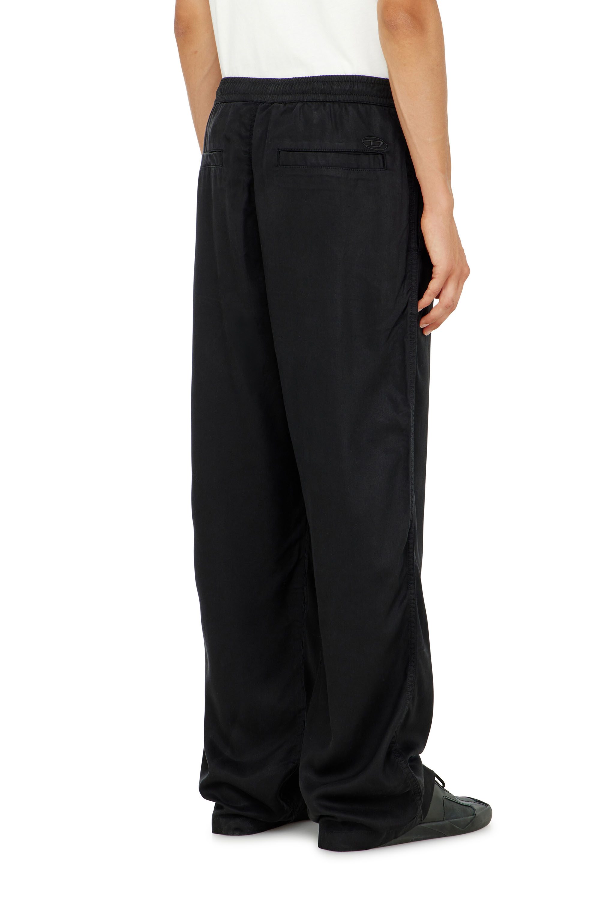 Diesel - P-DREYER-C, Herren Hose mit Tunnelzug aus verblasstem Twill in Schwarz - 3