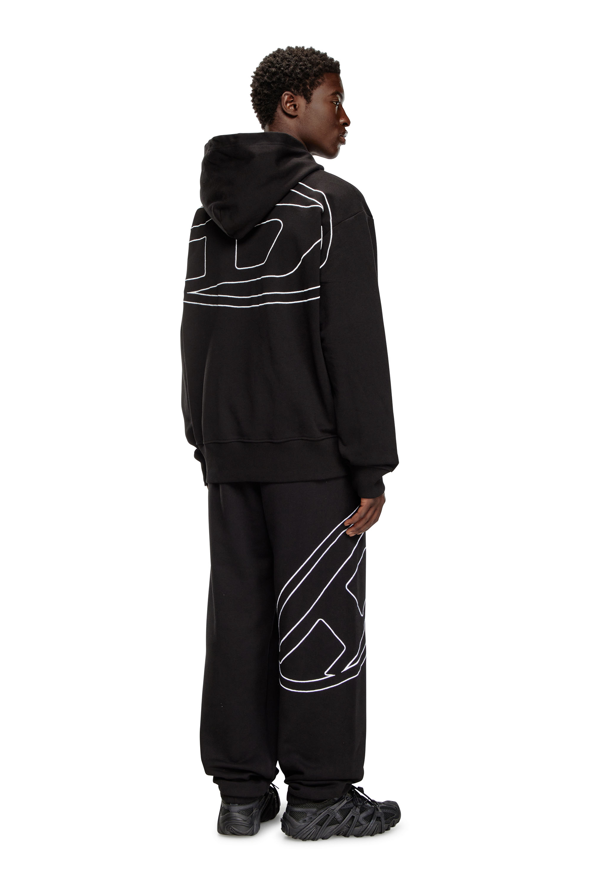 Diesel - S-MACS-HOOD-MEGOVAL-D, Herren Hoodie mit Logo-Stickerei in Schwarz - 1