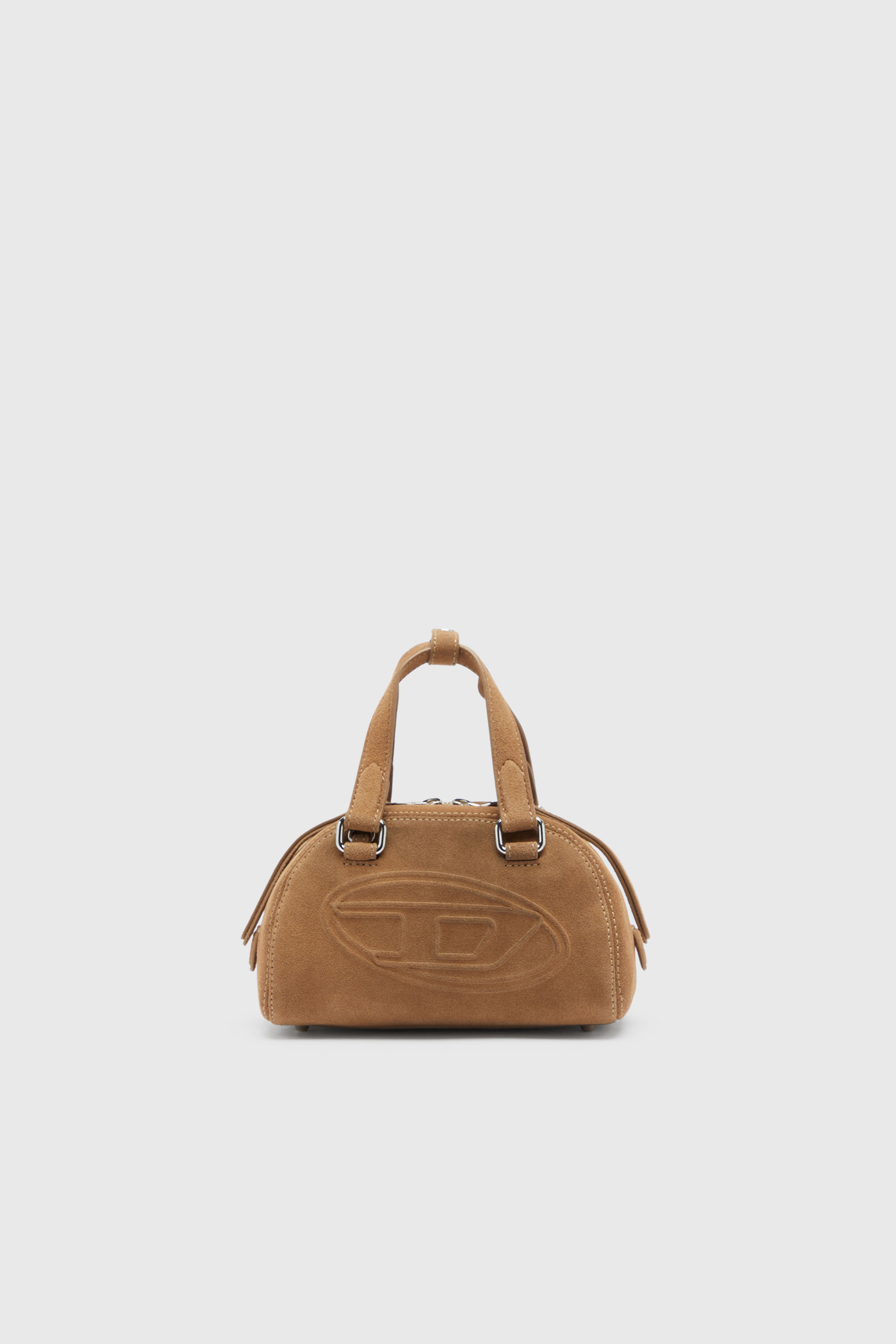 Diesel - 1DR DOME CROSSBODY, Unisex 1DR Dome-Kleine-Bowlingtasche aus Veloursleder in Beige - 1