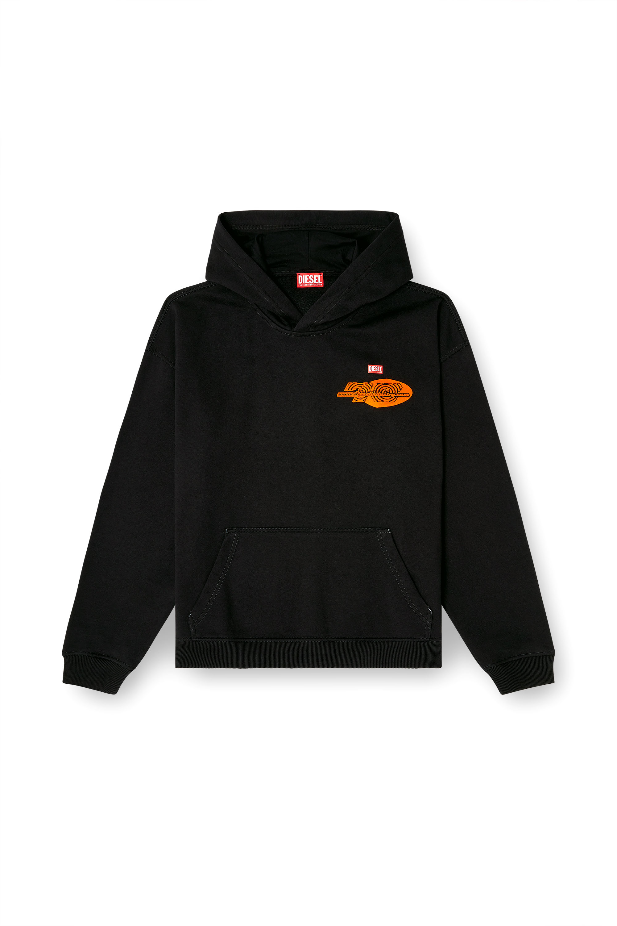 Diesel - S-BOXT-HOOD-T5, Herren Baumwoll-Hoodie mit Druck auf der Rückseite in Schwarz - 2