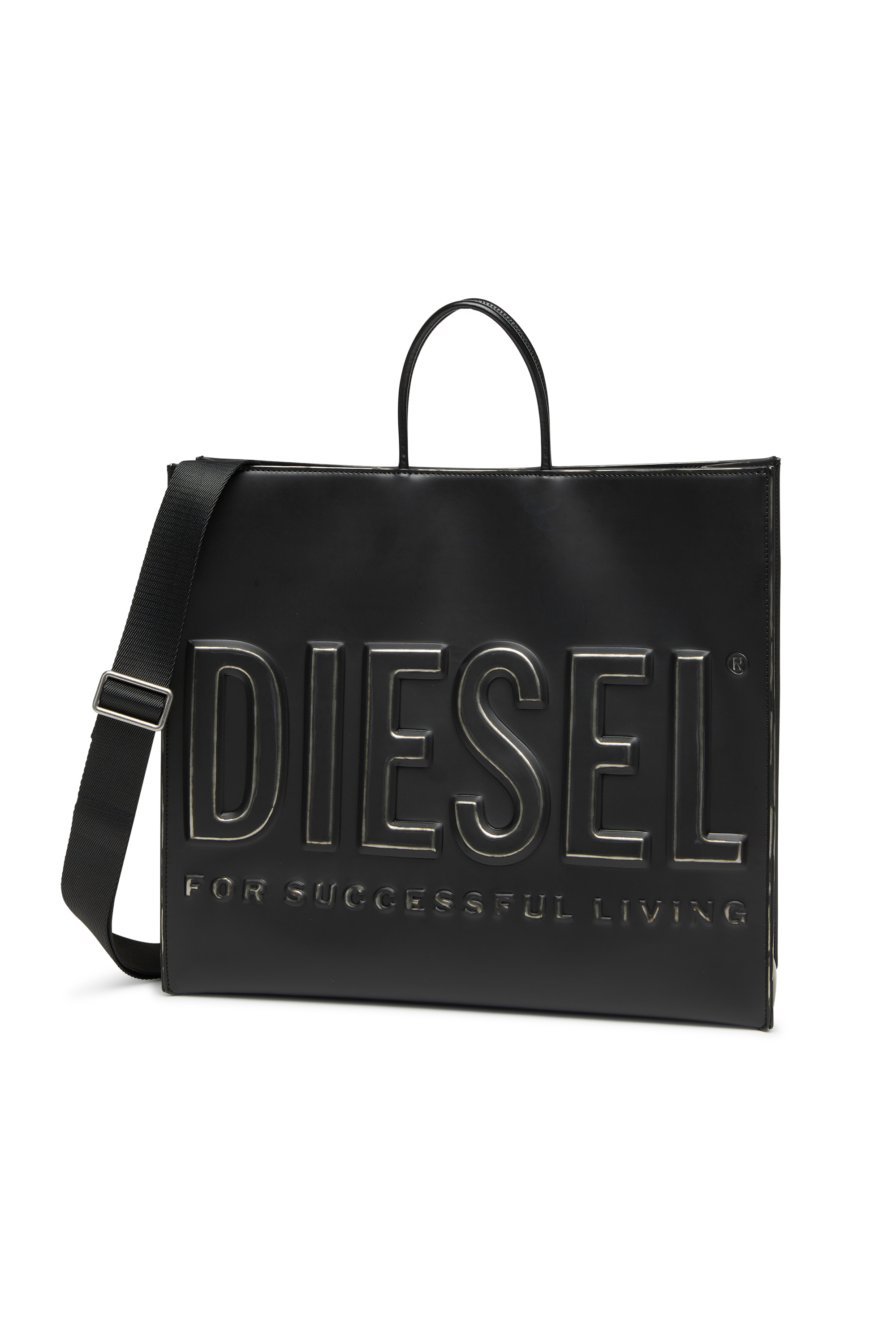 Diesel - DSL 3D TOTE EW X, Unisex Dsl 3D Tasche mit verstellbarem Schultergurt in Schwarz - 5