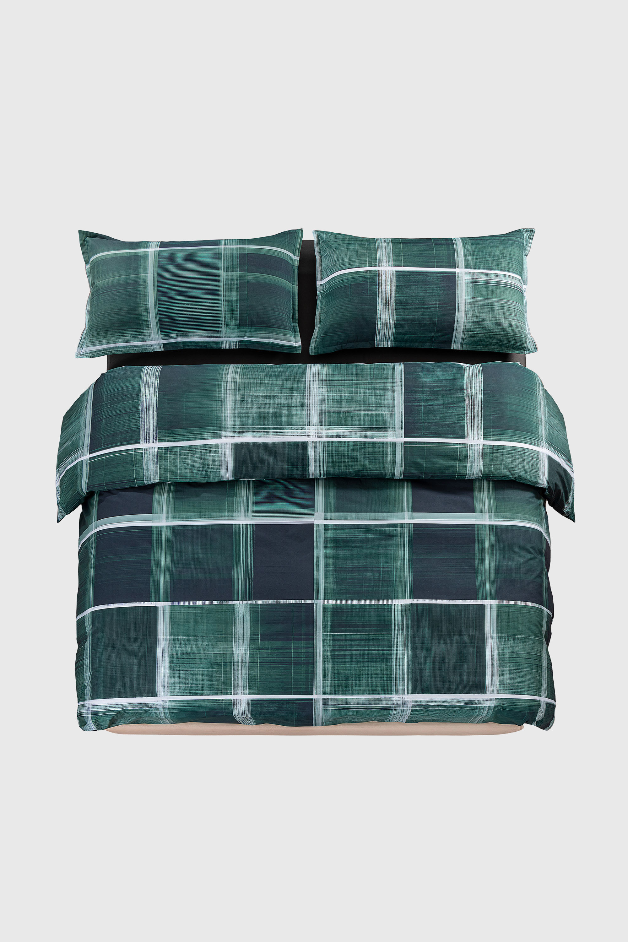 Diesel - 1016332  PSYCHEDELIC CHECKS BLUE  DUVET, Unisex Perkal-Bettbezug-Set f&uuml;r ein Queen-Size-Bett in Gr&uuml;n - 1
