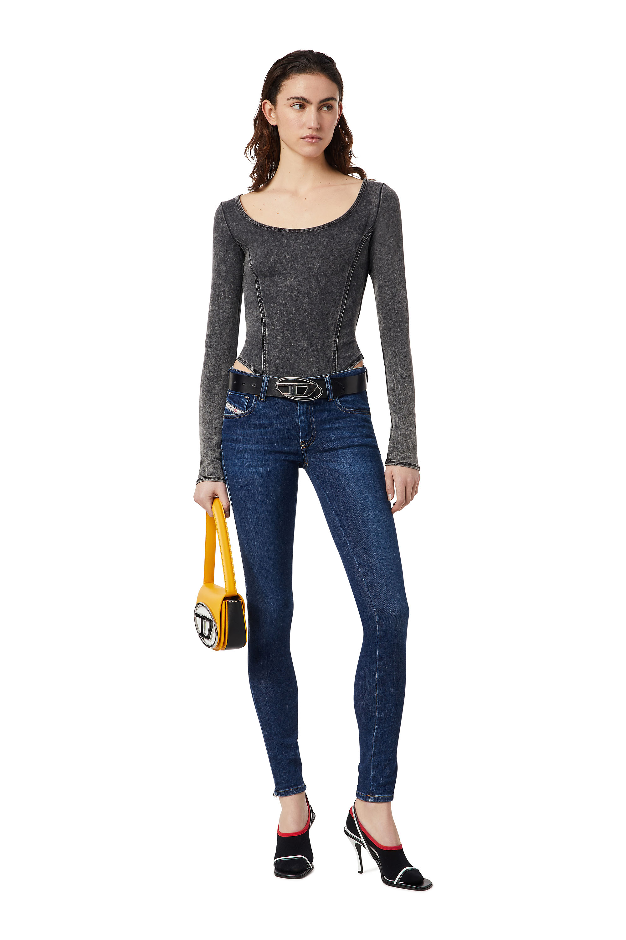 Diesel - D-CHO TRACK DENIM BODYSUIT, Dunkelblau - Image 2