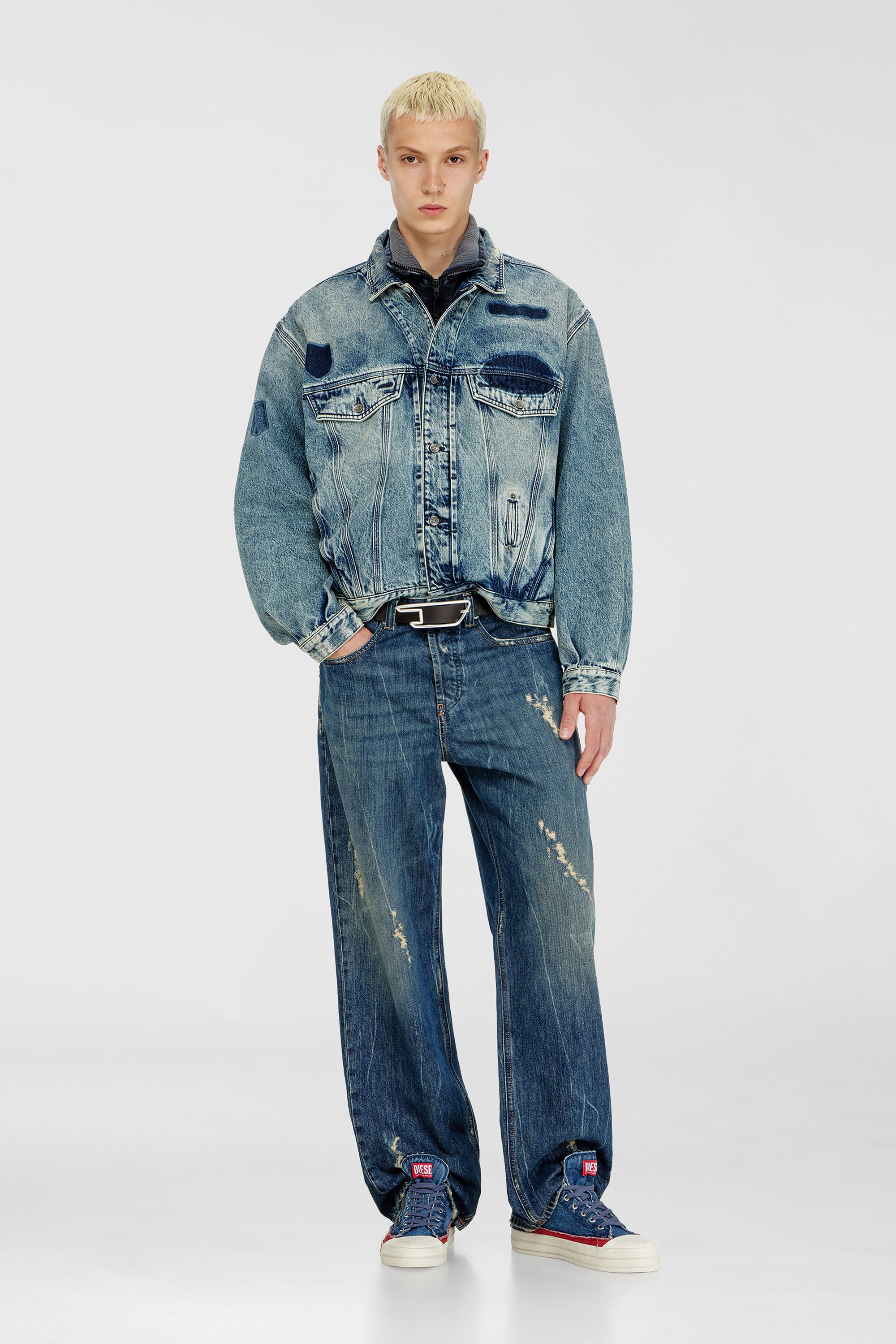 Diesel - Herren Relaxed Jeans 2001 D-Macro 09Q28, Mittelblau - 1