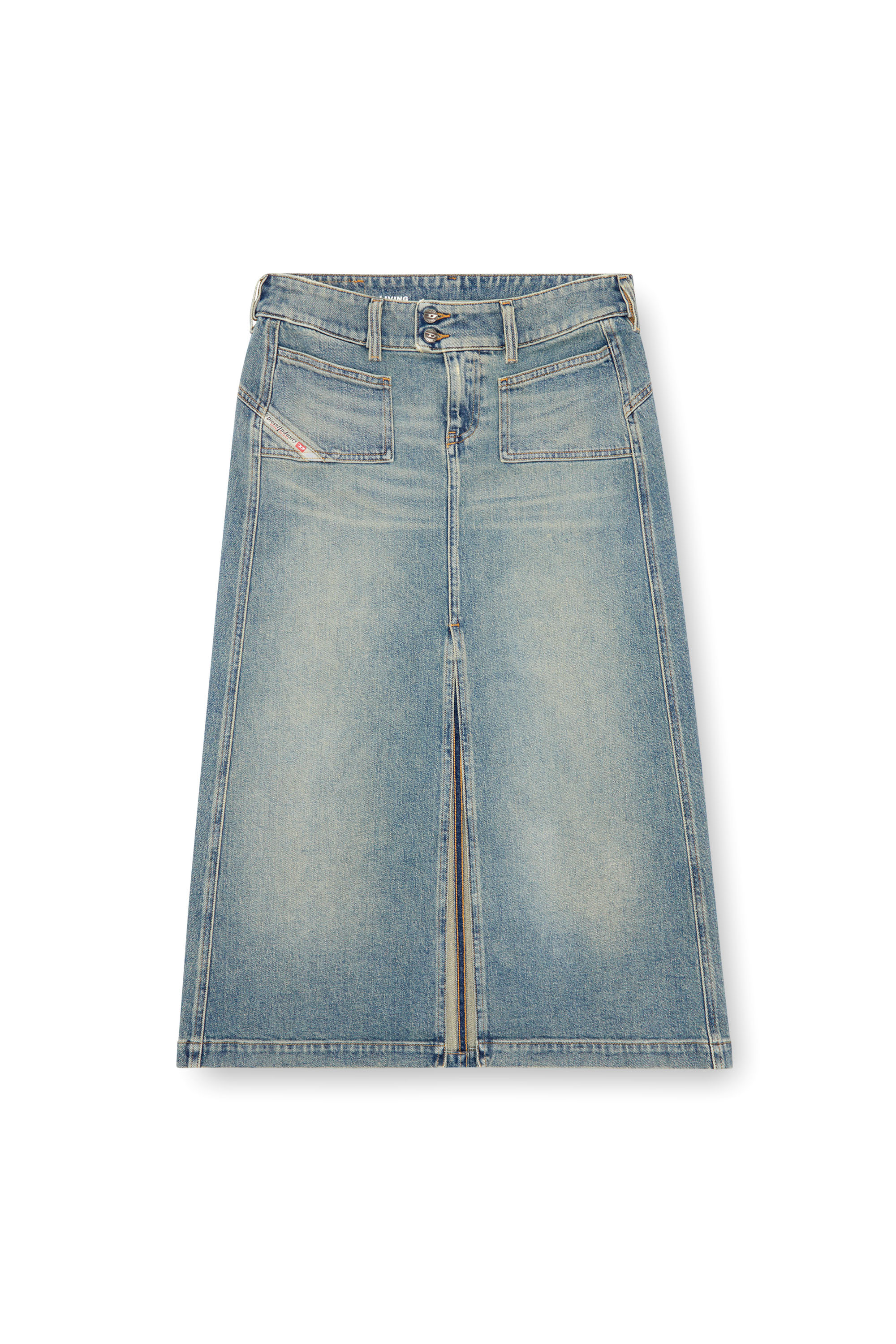 Diesel - DE-HUSH-MID, Damen Midi-Rock aus Denim in Hellblau - 2