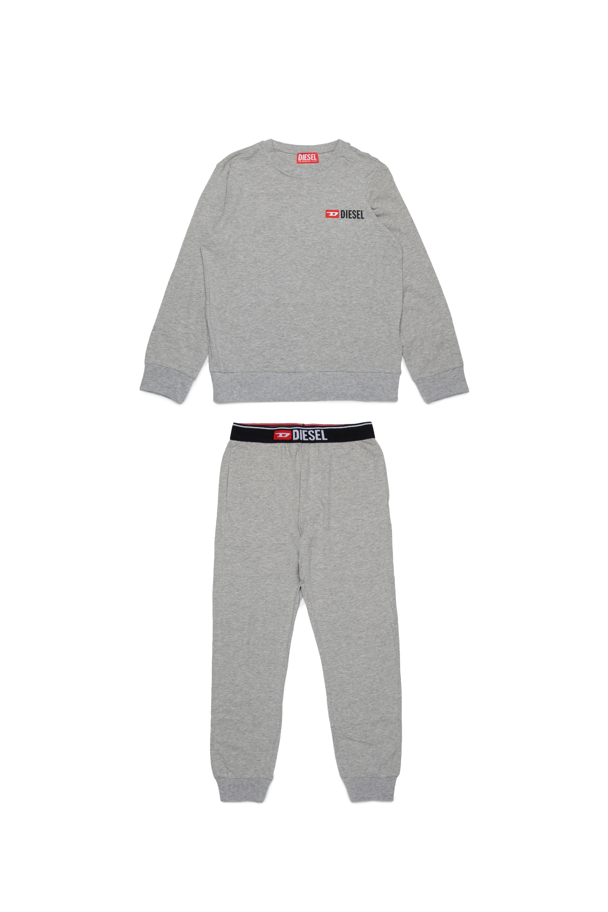 Diesel - UNPELIO, Herren Pyjama-Set mit Logo in Grau - 1