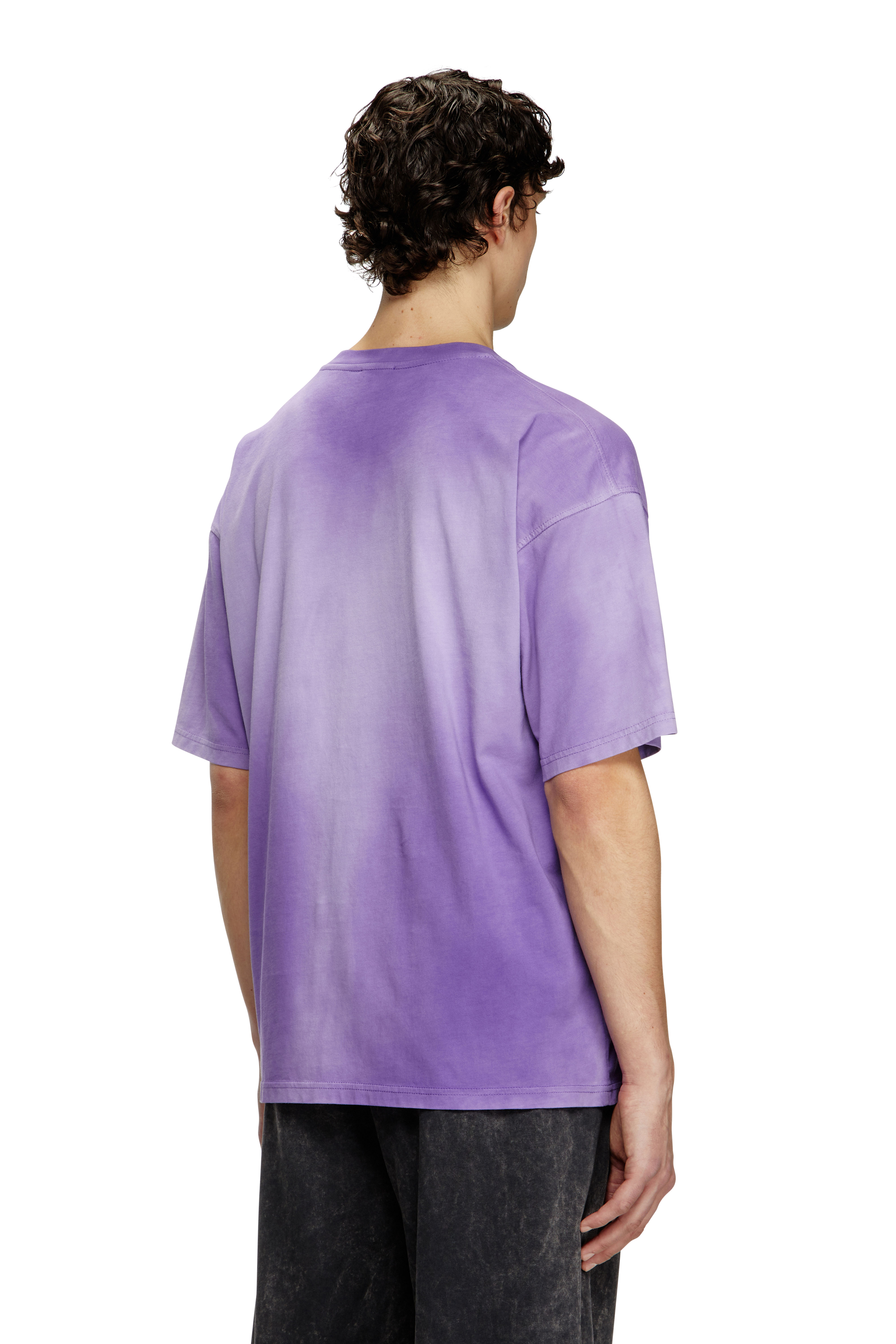 Diesel - T-BOXT-R27, Herren Verblasstes T-Shirt mit Mikro-Logo-Stickerei in Violett - 4