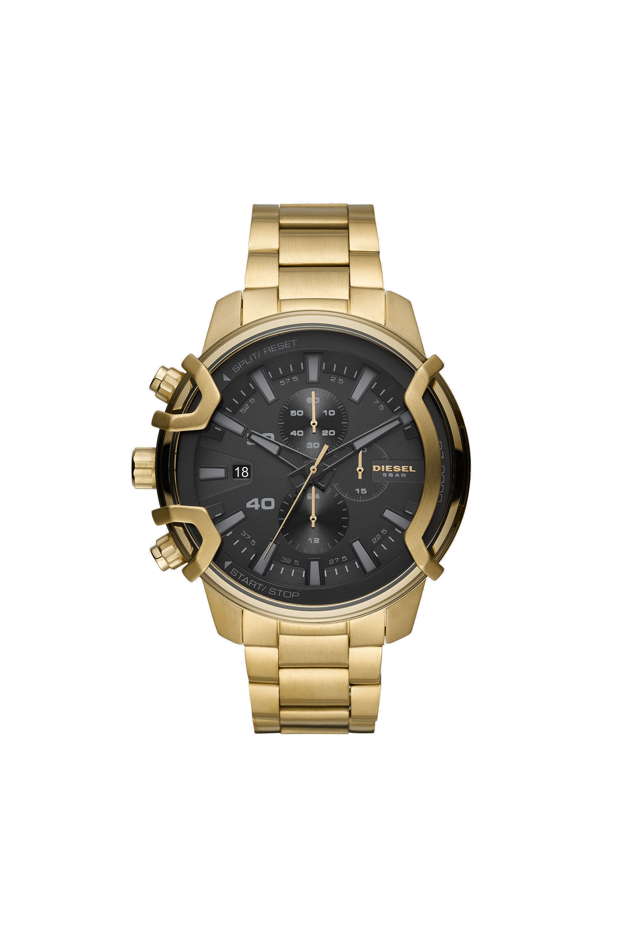 DZ4522 Herren: Griffed-Armbanduhr aus goldfarbenem Edelstahl | Diesel