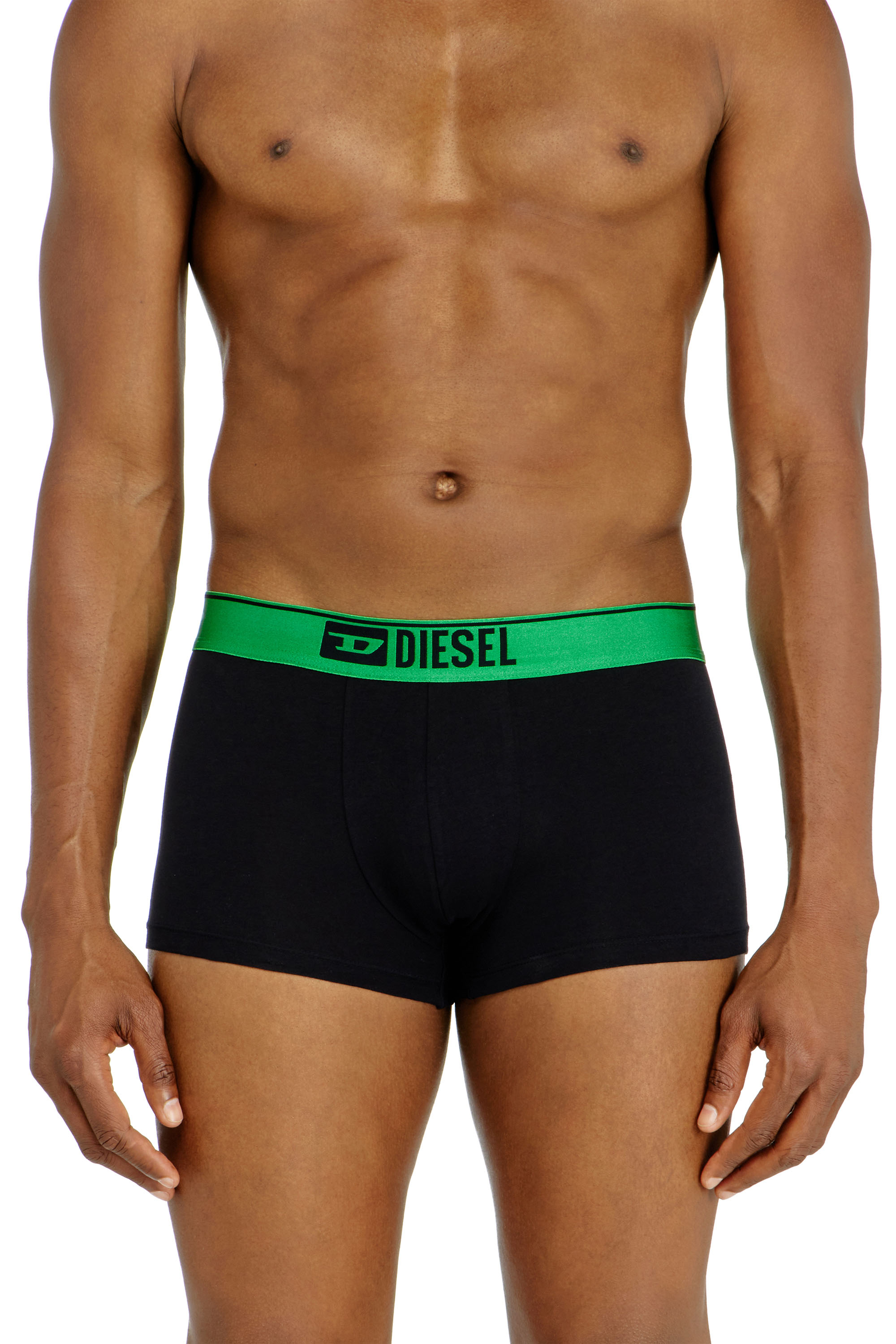 Diesel - DAMIEN-GFT-3PACK, Herren 3er-Pack Boxershorts mit Metallic-Bund in Schwarz - 3