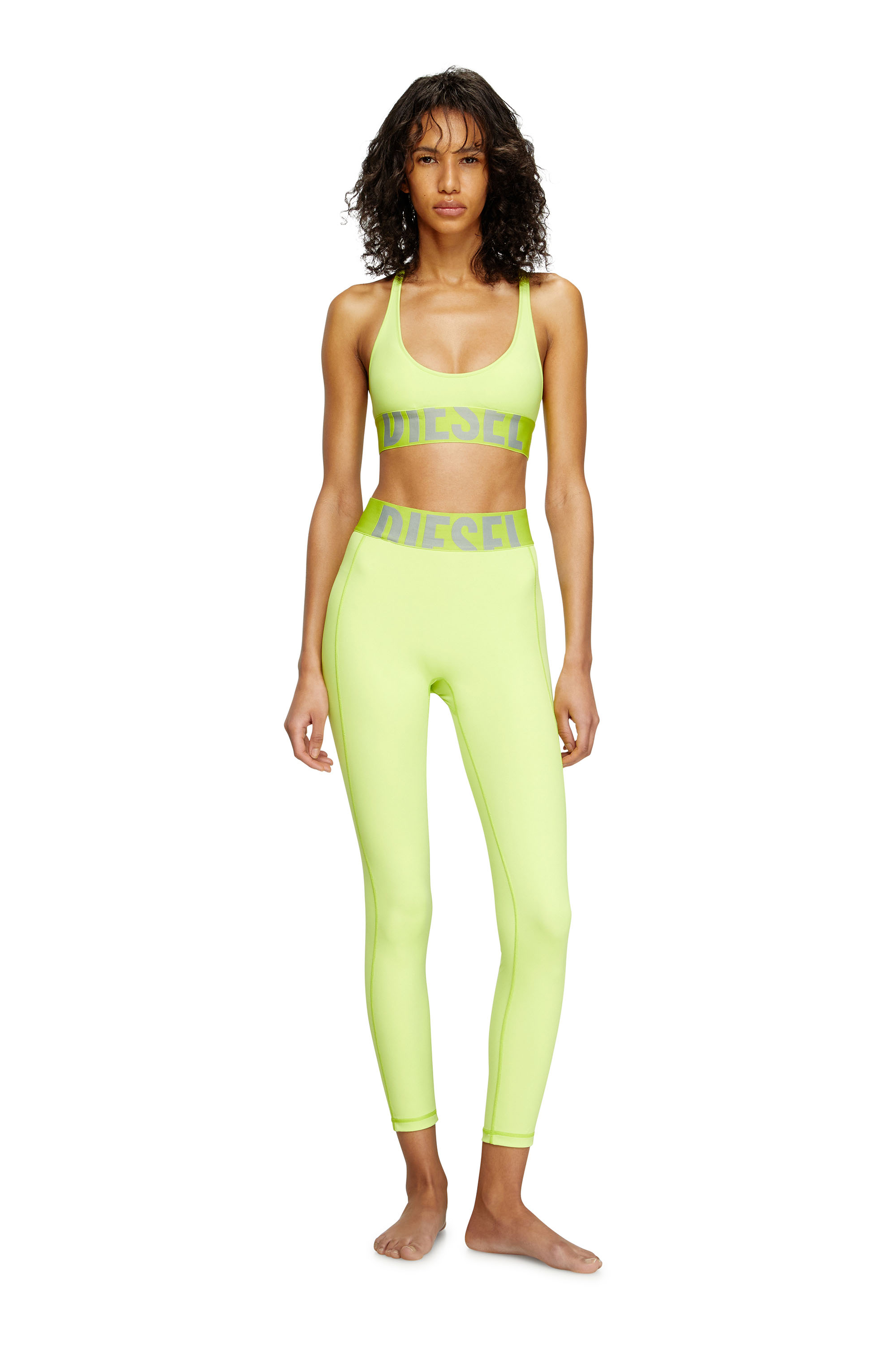 Diesel - ALLISON-D-POP, Damen Sport-BH aus Mikrofaser mit Cut-off-Logo in Neongrün - 2