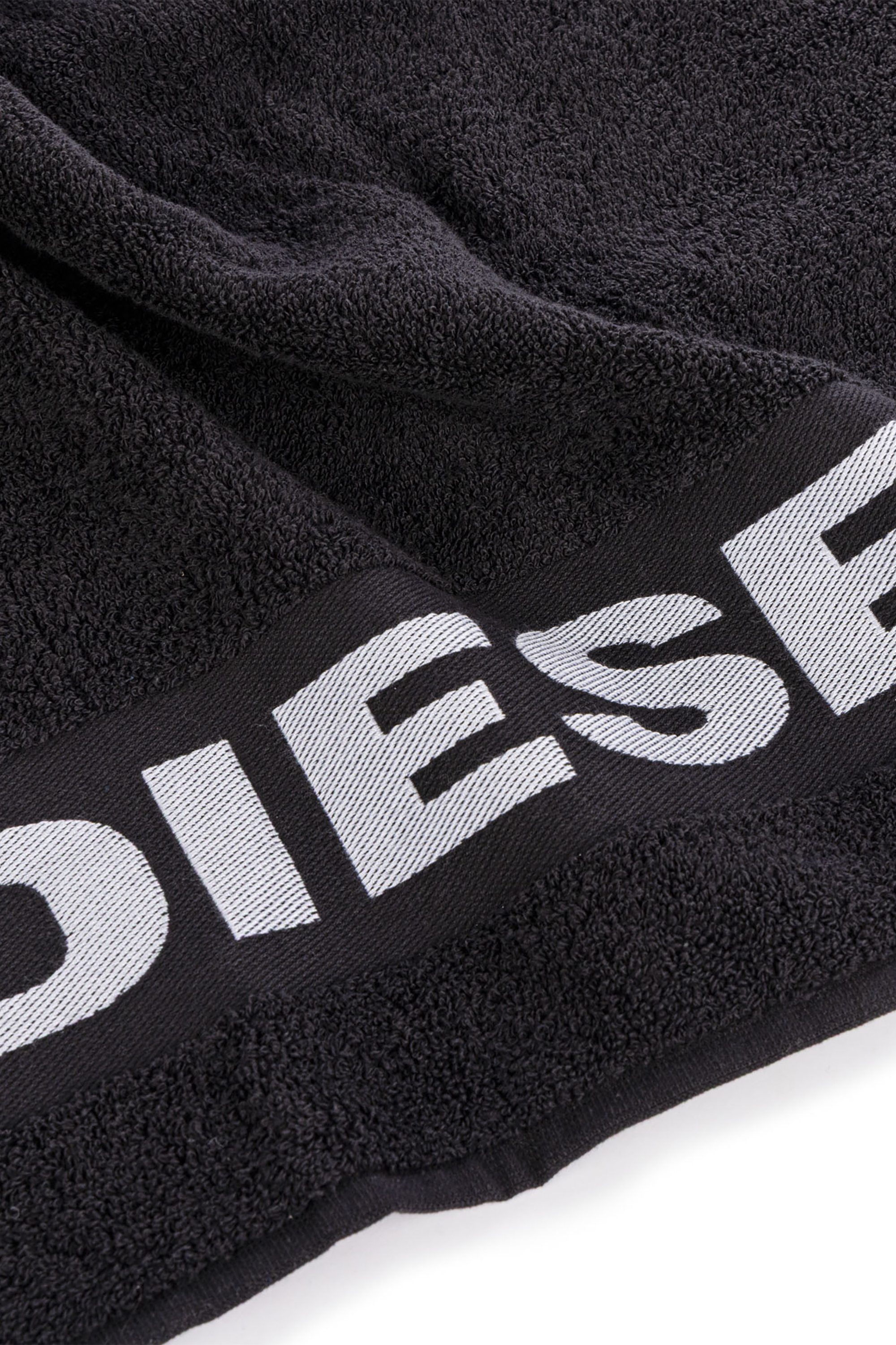 Diesel - 1015135 LOGO-COTTON TOWEL SET 1+1 BLACK, Unisex Tücher-Set aus Baumwoll-Frottee mit Logo in Schwarz - 2