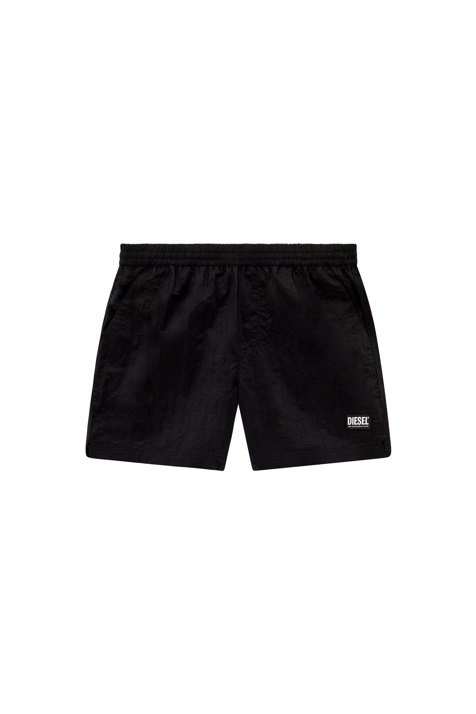 Diesel - BMBX-RIO-41CM-PARACHUTE, Man Board shorts in crinkled fabric in Black - Image 5