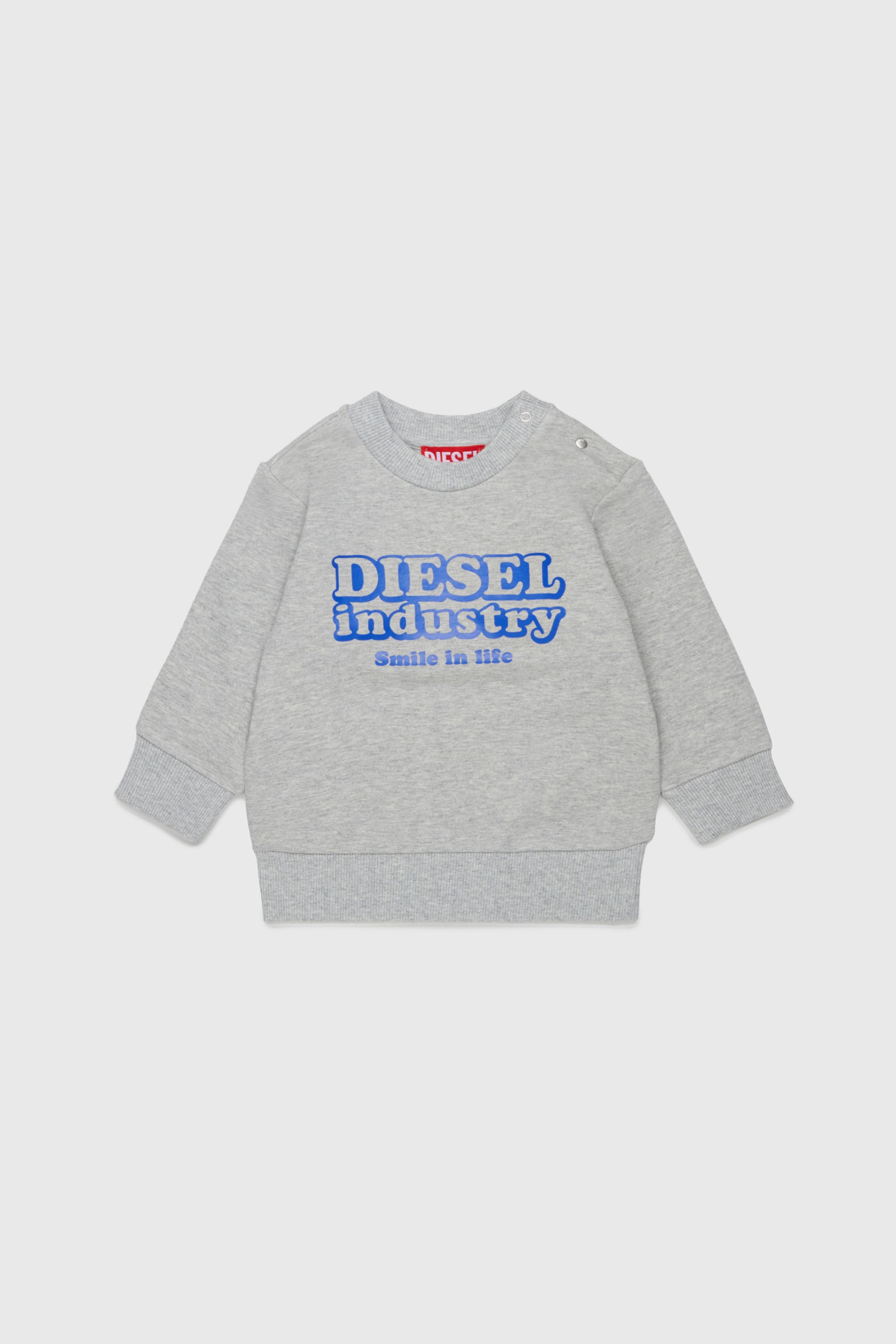 Diesel - SLODIMB, Herren Baumwoll-Sweatshirt mit Diesel Industry Print in Grau - 1