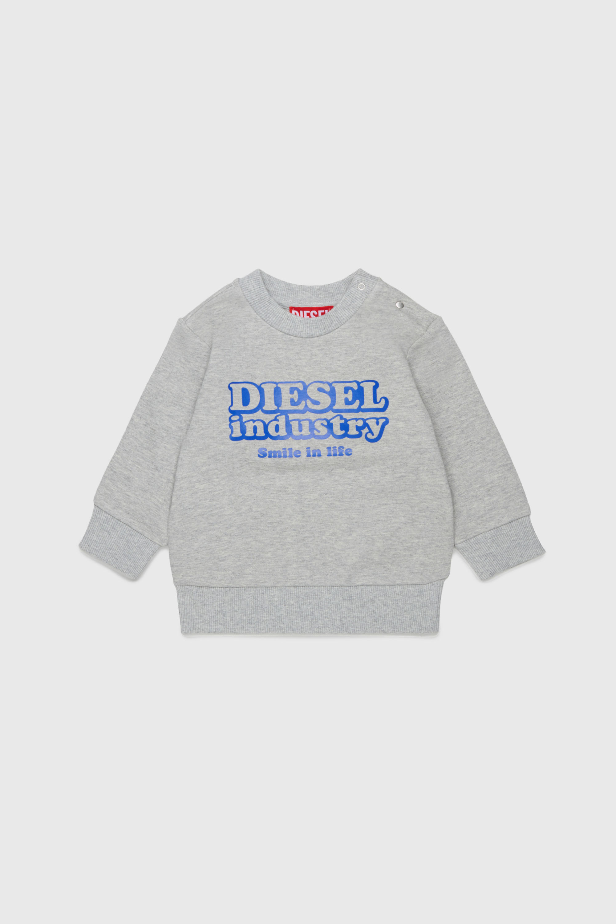 Diesel - SLODIMB, Herren Baumwoll-Sweatshirt mit Diesel Industry Print in Grau - 1