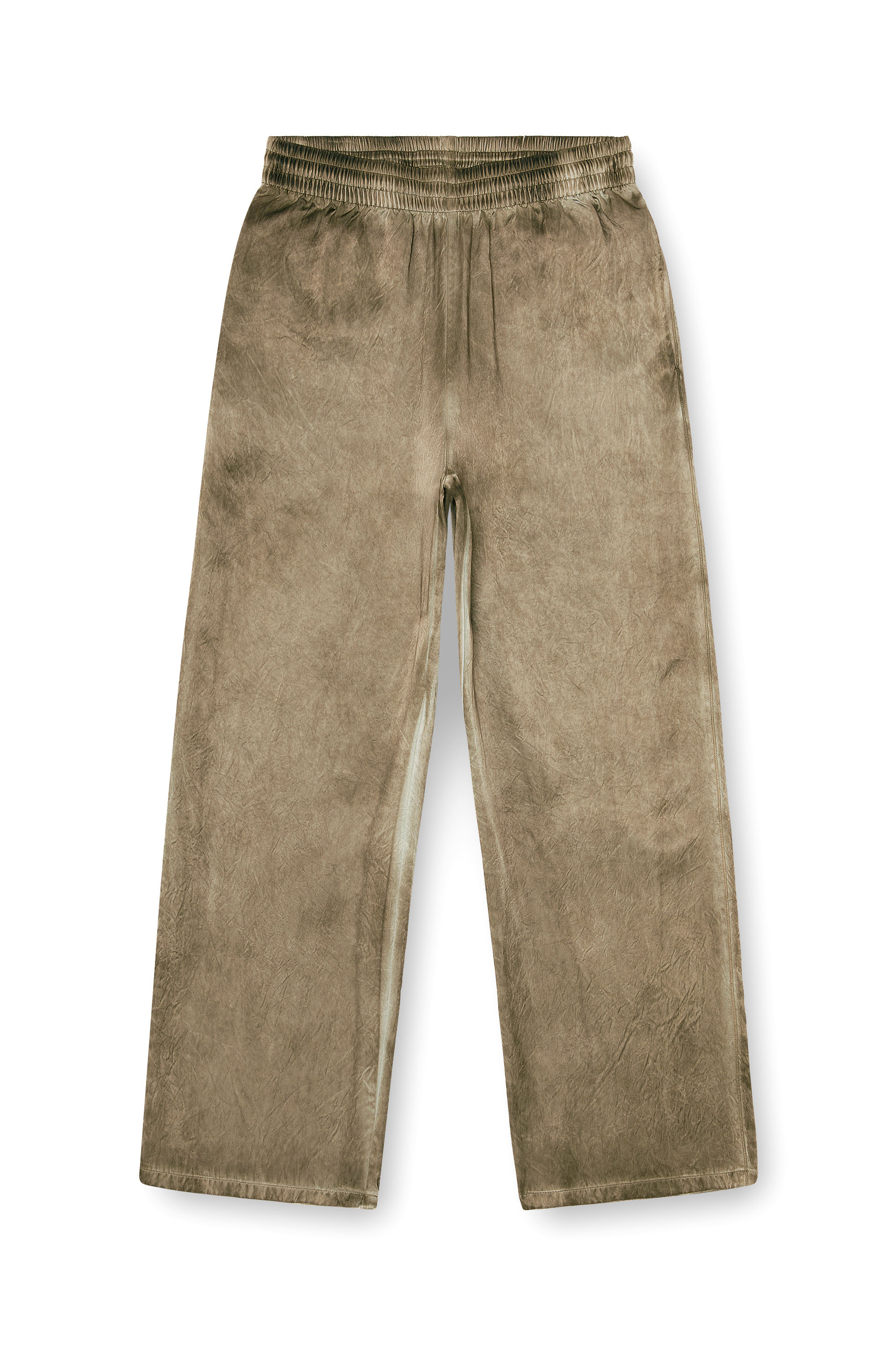 Diesel - P-THECK-AGCT, Herren Hose aus geknittertem Satin in Hellbraun - 4