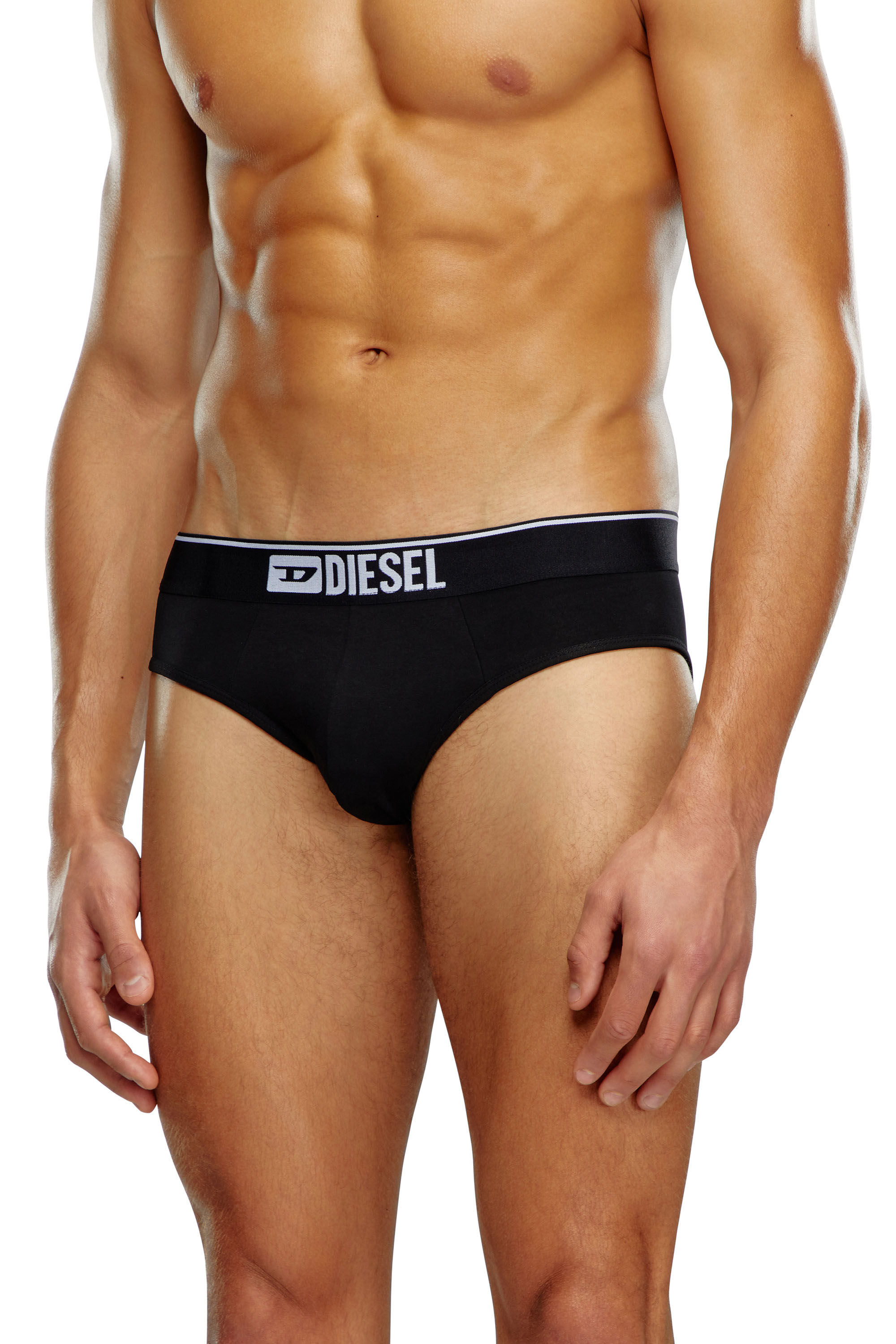 Diesel - UMBR-ANDRETHREEPACK, Herren Einfarbige Logo-Briefs im Dreierpack in Schwarz - 3