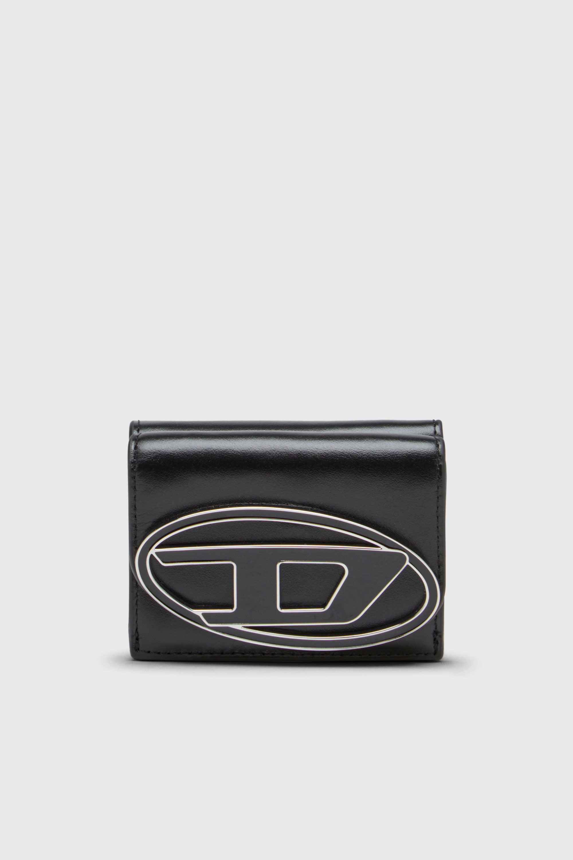 Diesel - 1DR TRI FOLD COIN XS II, Damen Dreifach-Faltportemonnaie aus Leder in Schwarz - 1