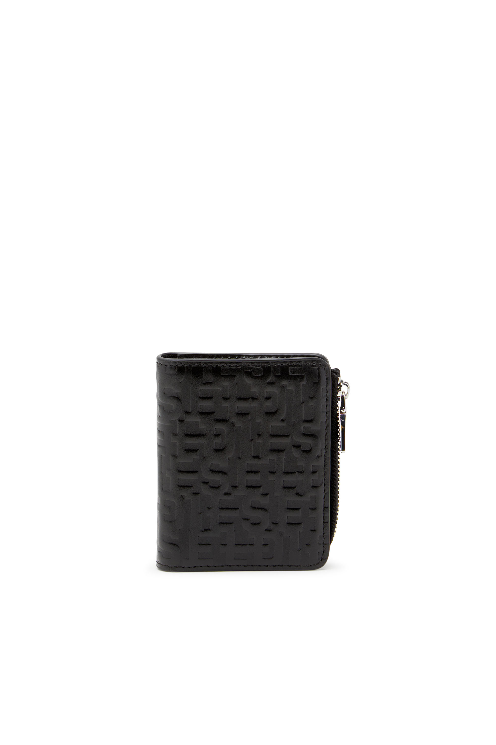 Diesel - PC MONOGRAM CARD HOLDER ZIP L, Herren Kartenetui aus geprägtem Leder in Schwarz - 1