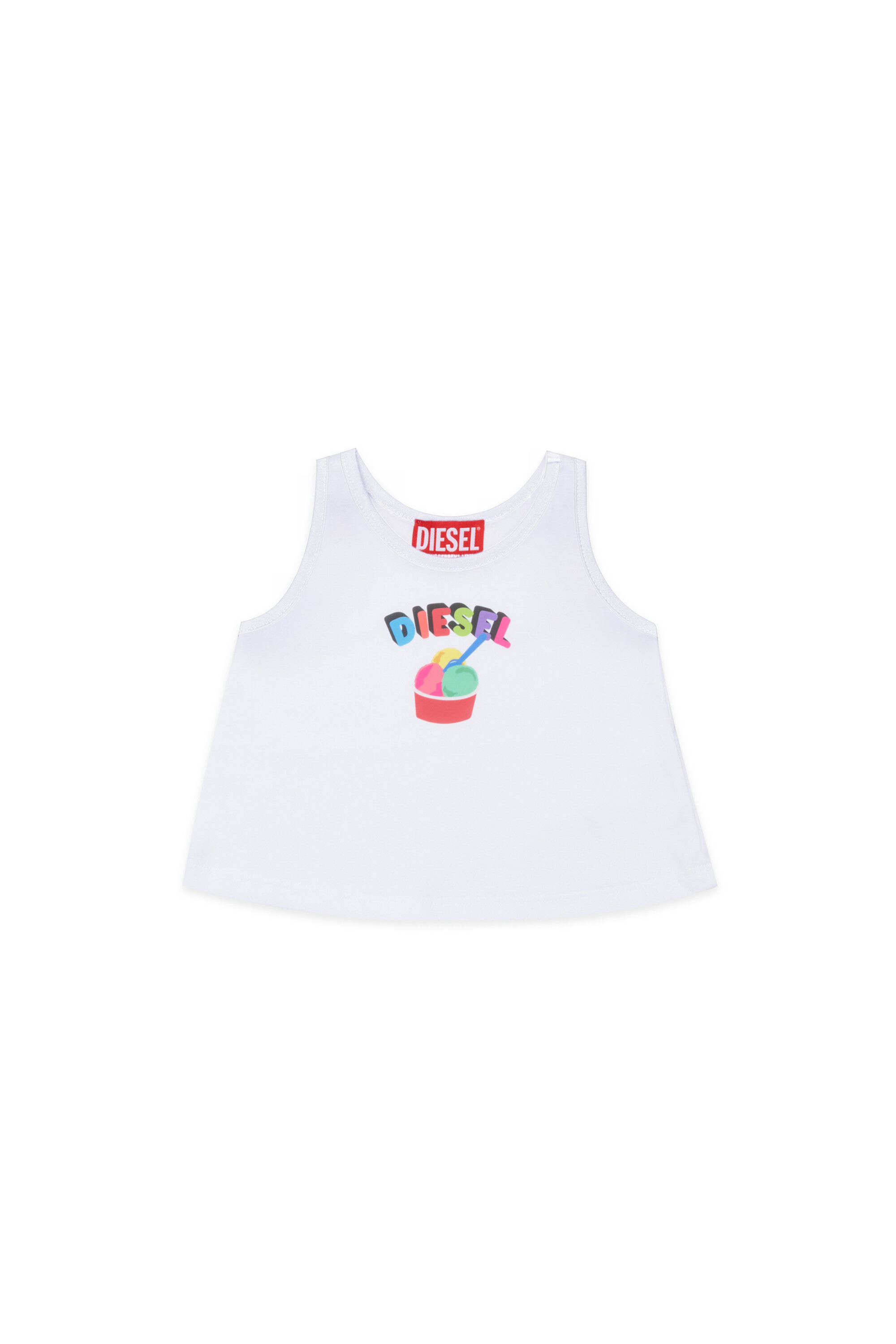 Diesel - MTICEB, Damen Baumwoll-Tanktop mit Eiscreme-Print in Wei&szlig; - 1