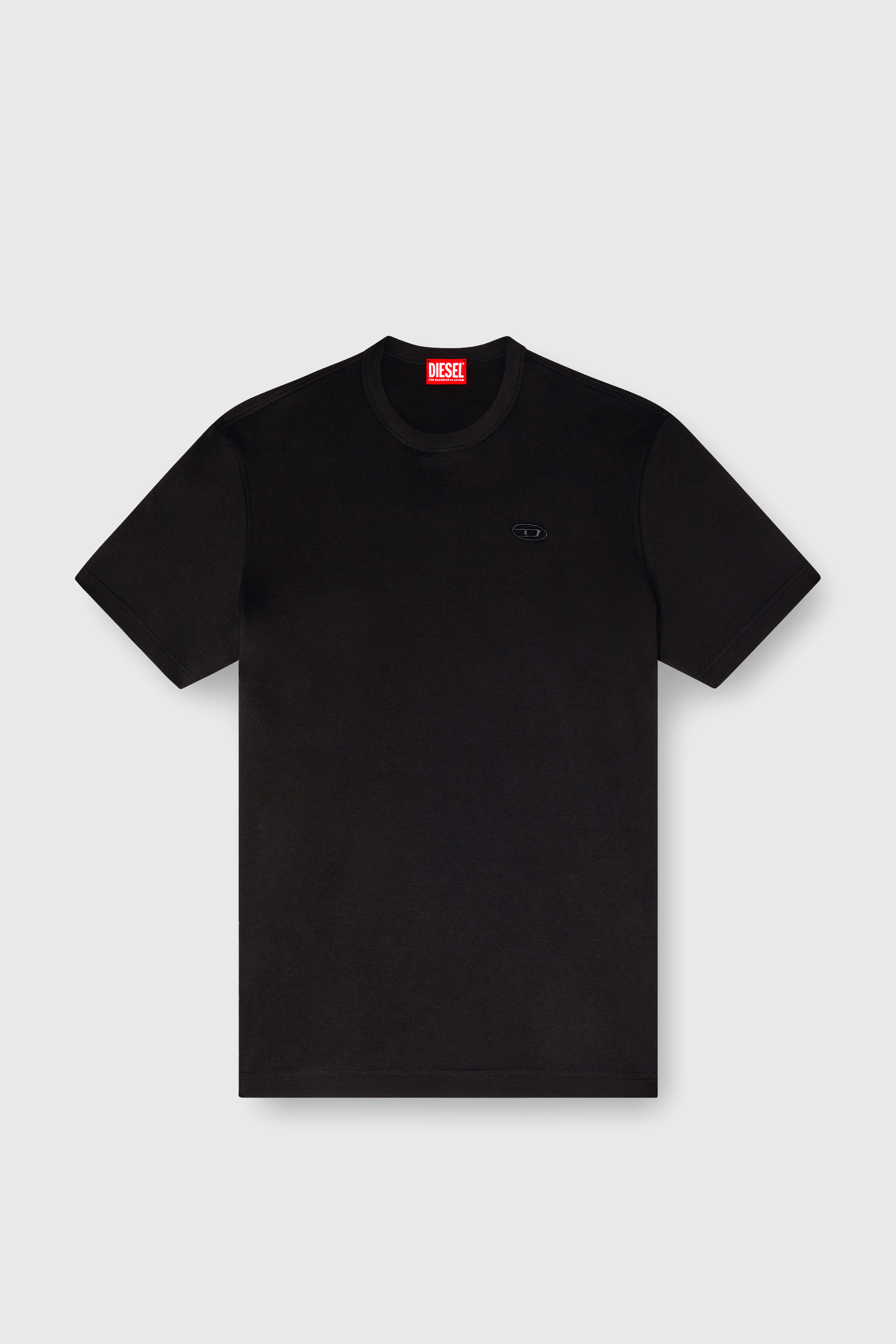 Diesel - T-ADJUST-SLITS-R17, Herren T-Shirt mit farblich abgestimmter Logo-Stickerei in Schwarz - 2