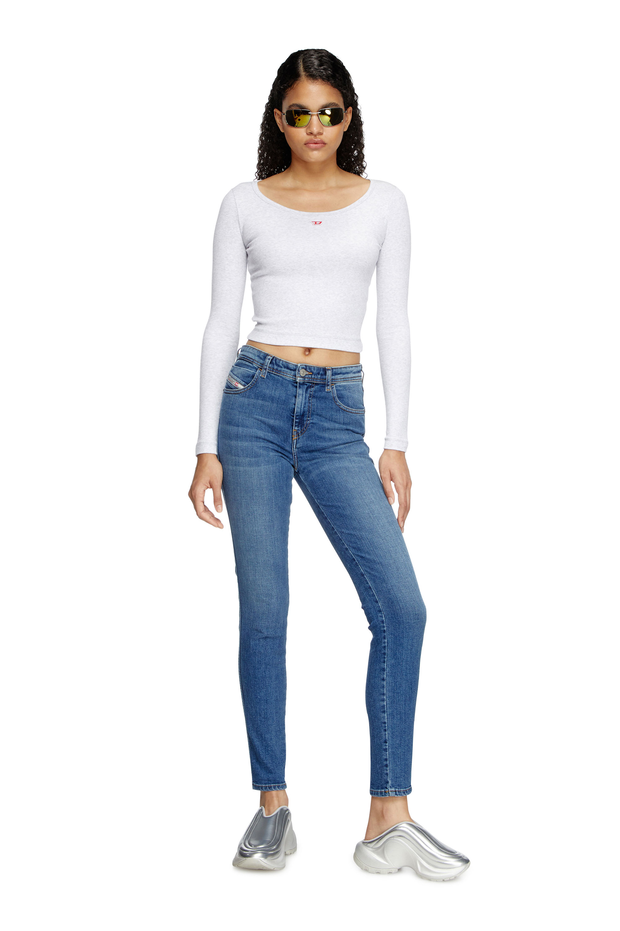 Diesel - Damen Skinny Jeans 2015 Babhila 09L02, Mittelblau - 2