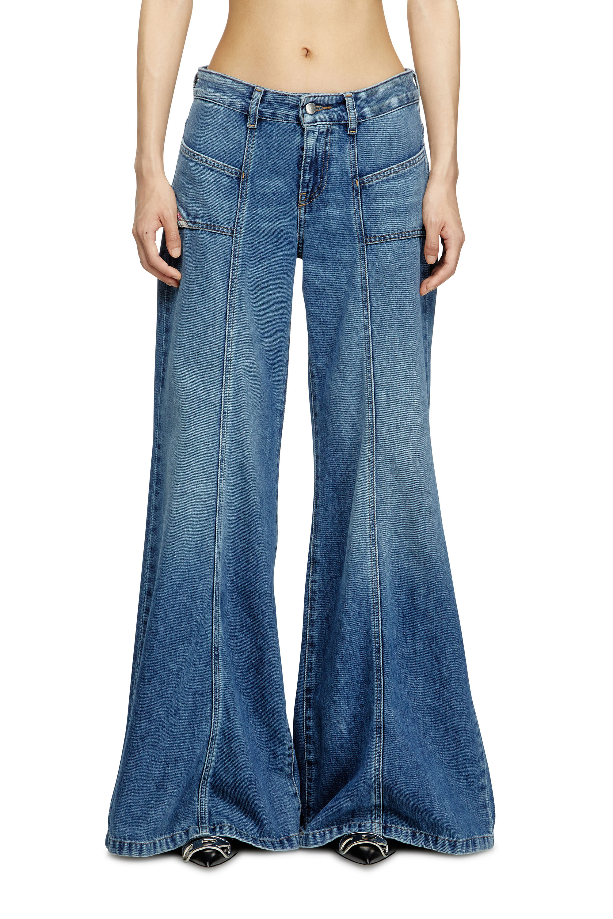 Flare Jeans D-Akii 09M56, Mittelblau Diesel - Damen Flare Jeans D-Akii 09M56, Mittelblau - 3
