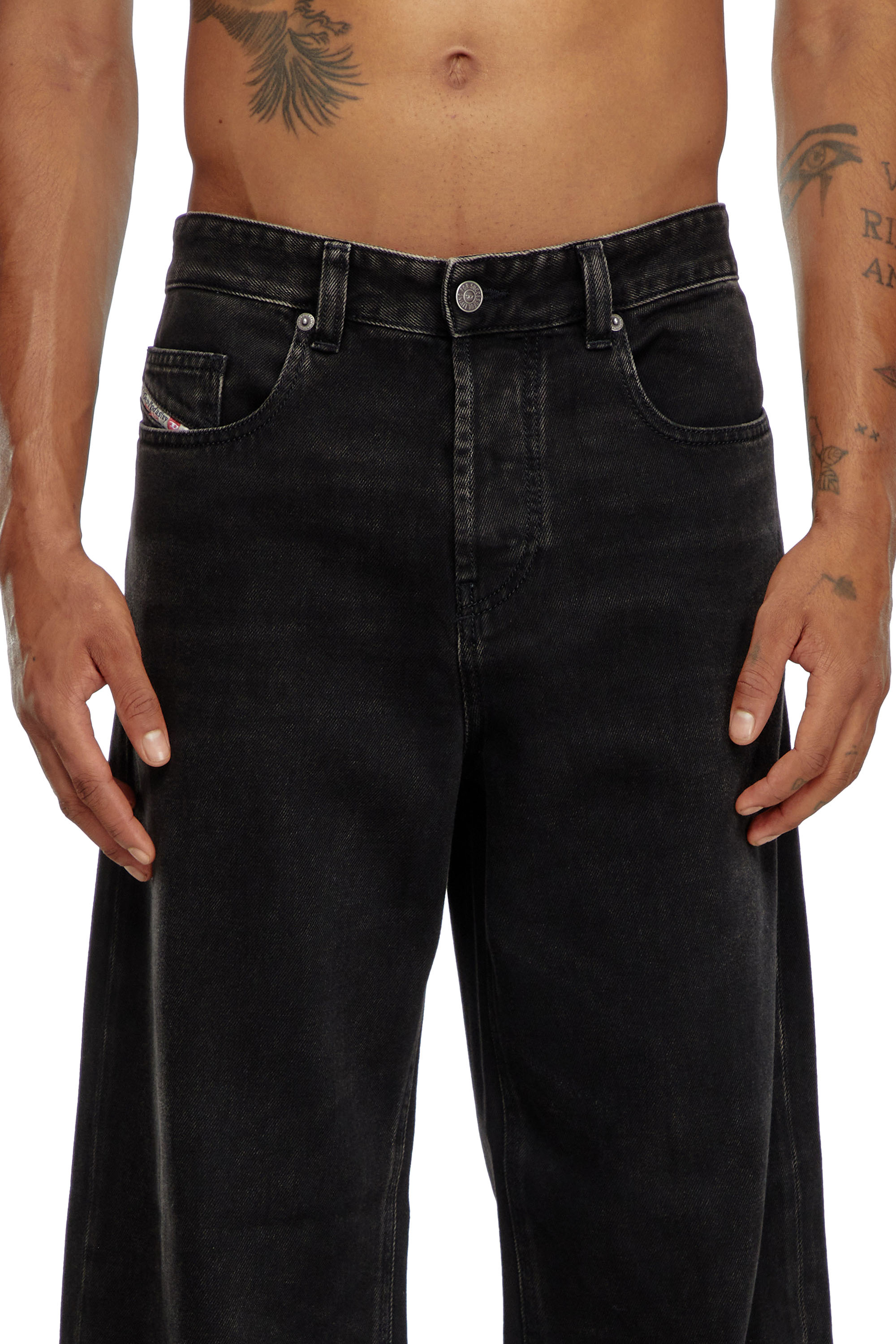 Diesel - Herren Relaxed Jeans 2001 D-Macro 09I35, Schwarz/Dunkelgrau - 3