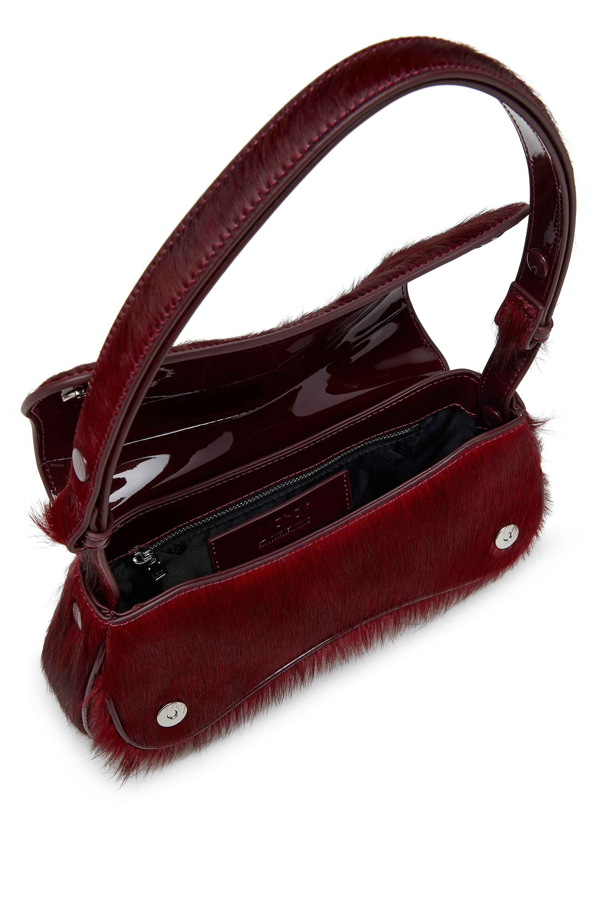 Diesel - PLAY CLUTCH, Damen Clutch aus farbigem, haarigem Leder in Burgunderrot - 3