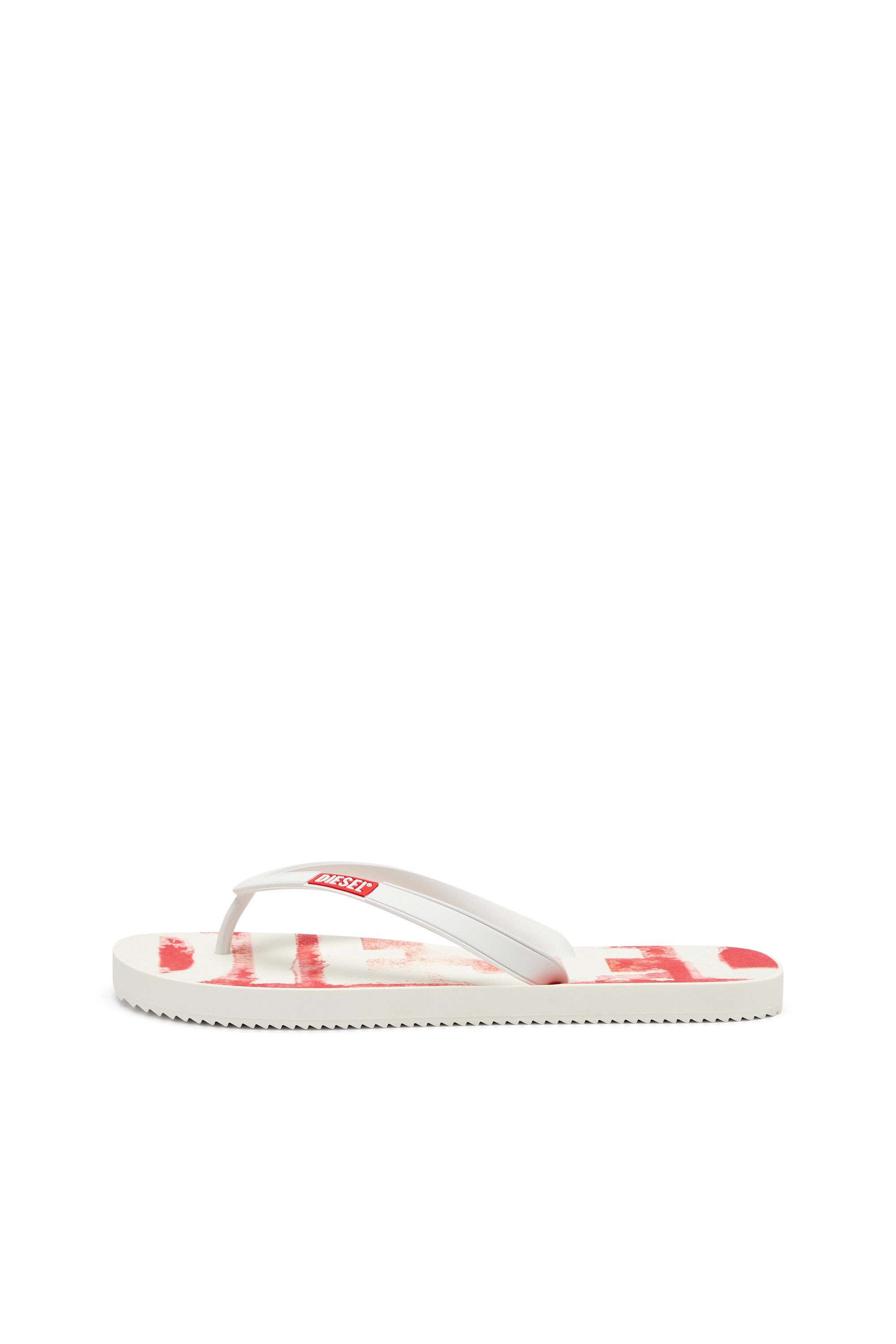 Diesel - SA-RIO, Herren Flip-Flops aus Gummi mit Graffiti-Logo in Weiss/Rot - 7