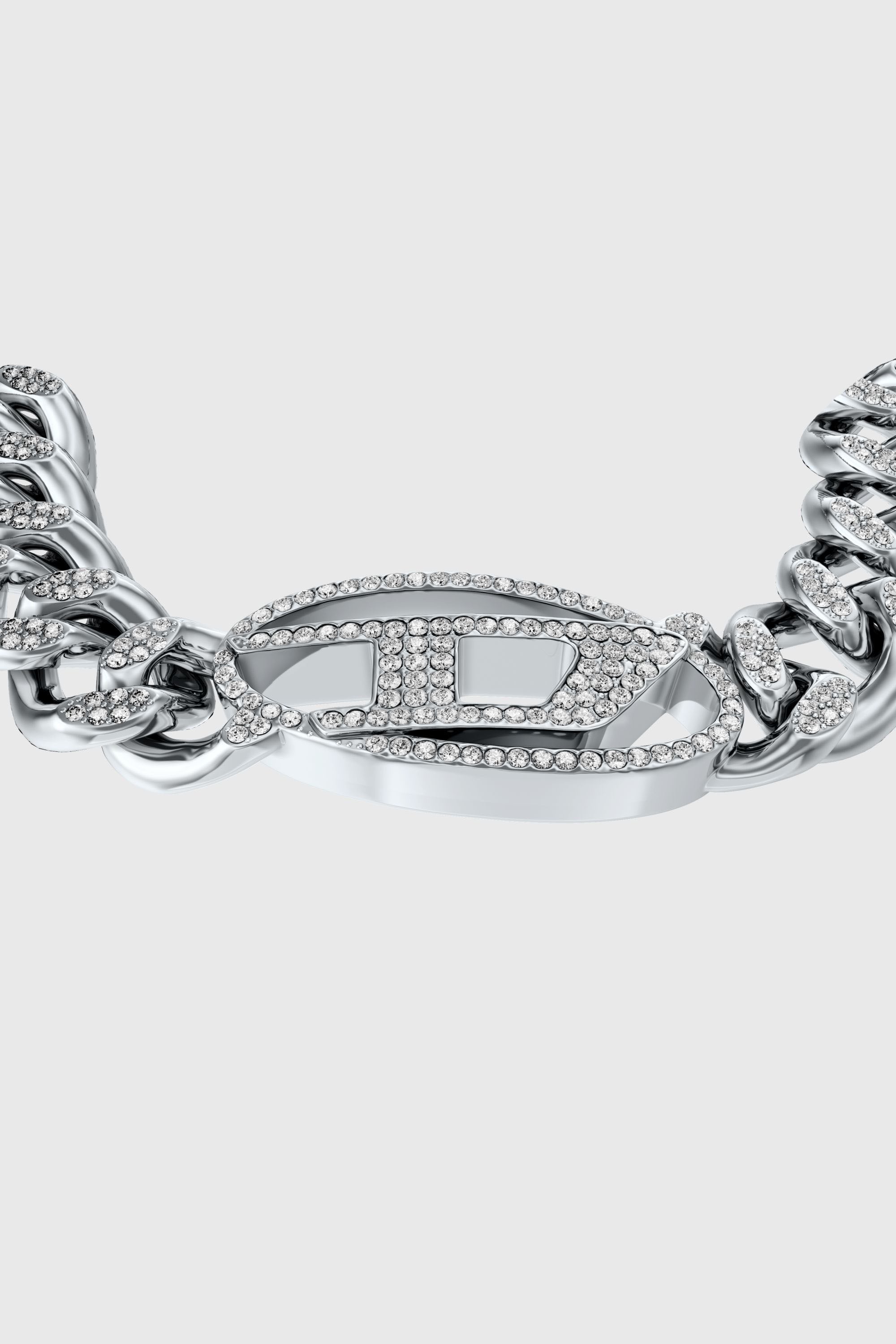 Diesel - DX1707040 JEWELLERY, Unisex Oval D glitz-Armband aus Edelstahl mit Kettengliedern in Silber - 2