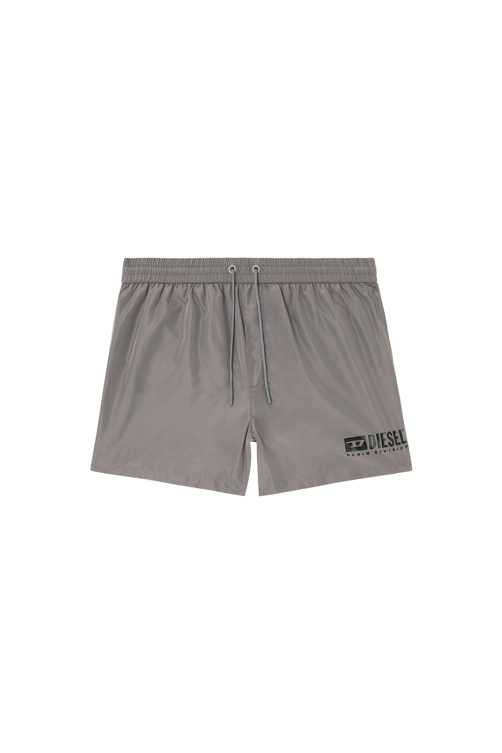 Diesel - KEN-37-D-BOX, Herren Mittellange Badeshorts mit Logo-Print in Grau - 4