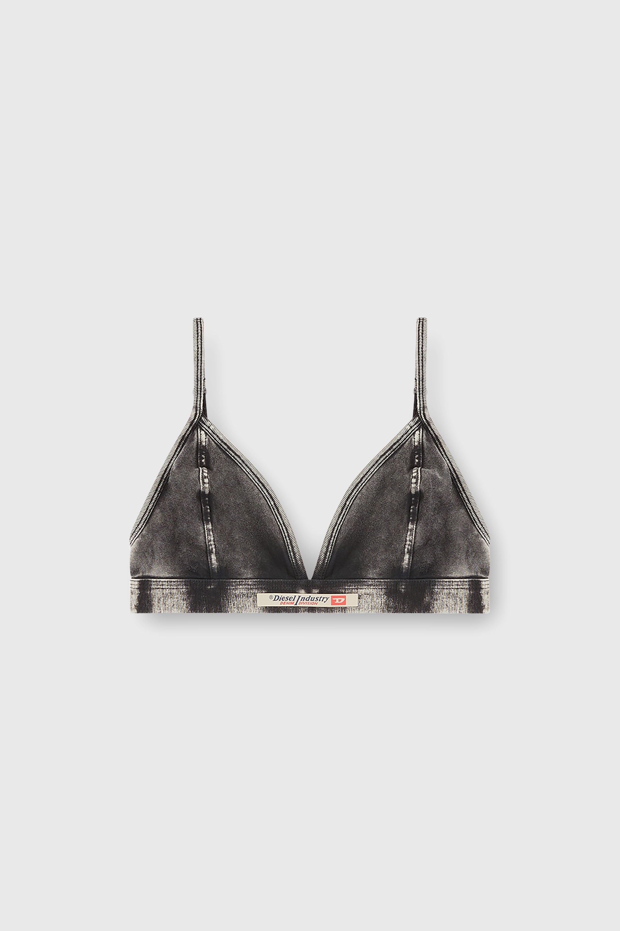 Diesel - SCILLA-DNM, Damen Triangle-BH mit Denim-Effekt in Dunkelgrau - 2