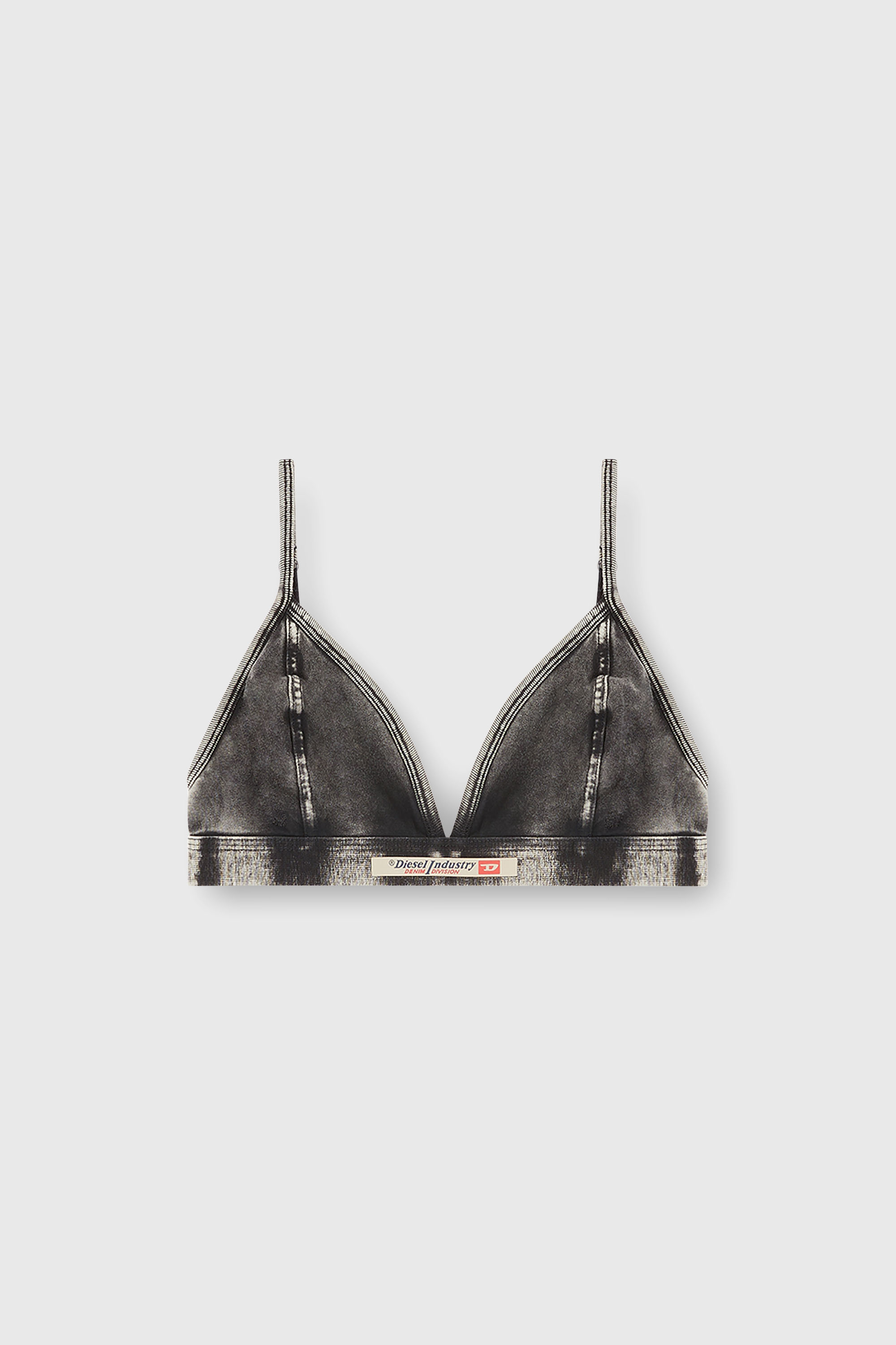 Diesel - SCILLA-DNM, Damen Triangle-BH mit Denim-Effekt in Dunkelgrau - 2