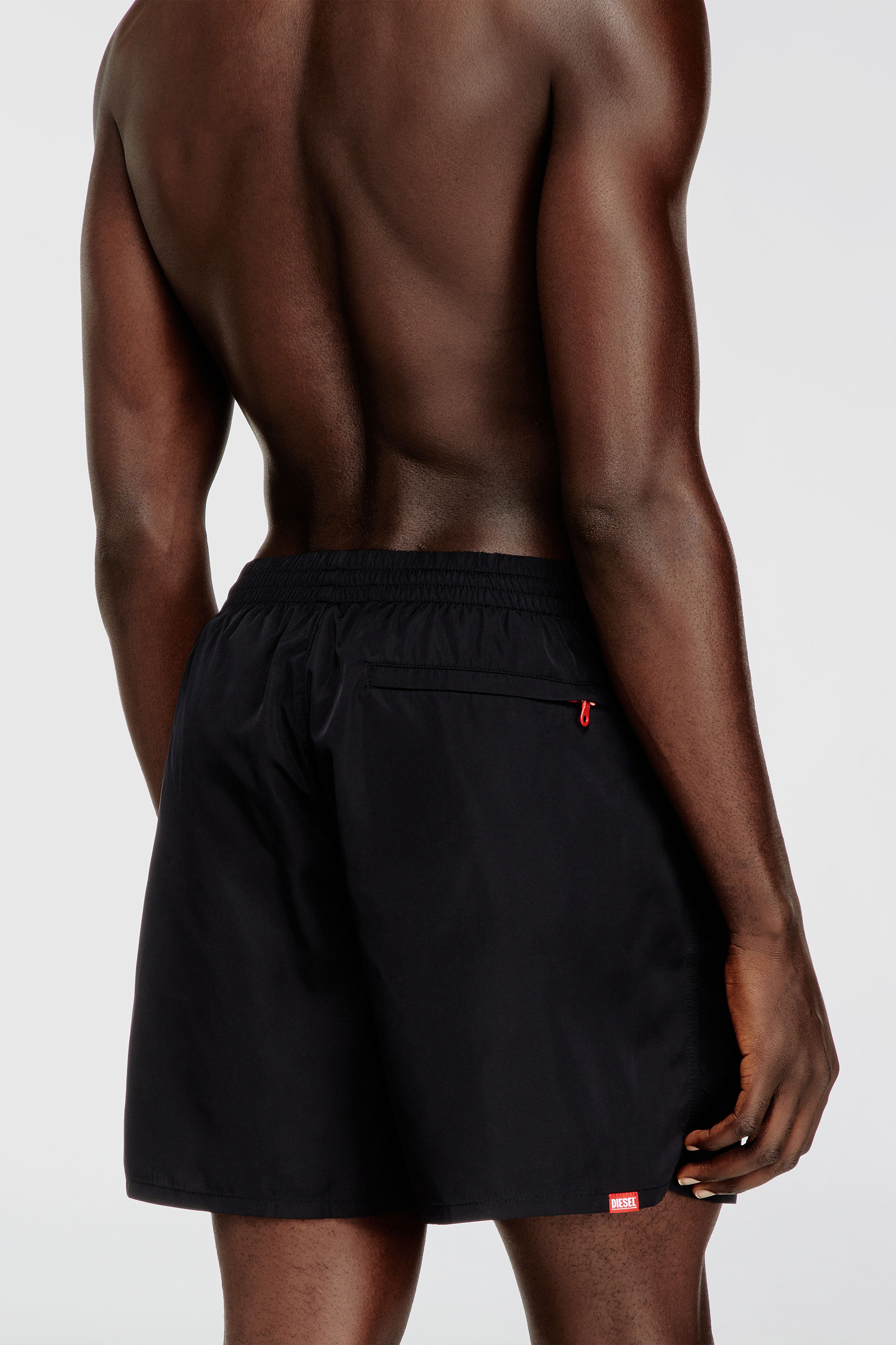 Diesel - SPORT-41-D-CORE, Herren Badeshorts mit Rei&szlig;verschlusstasche in Schwarz - 3