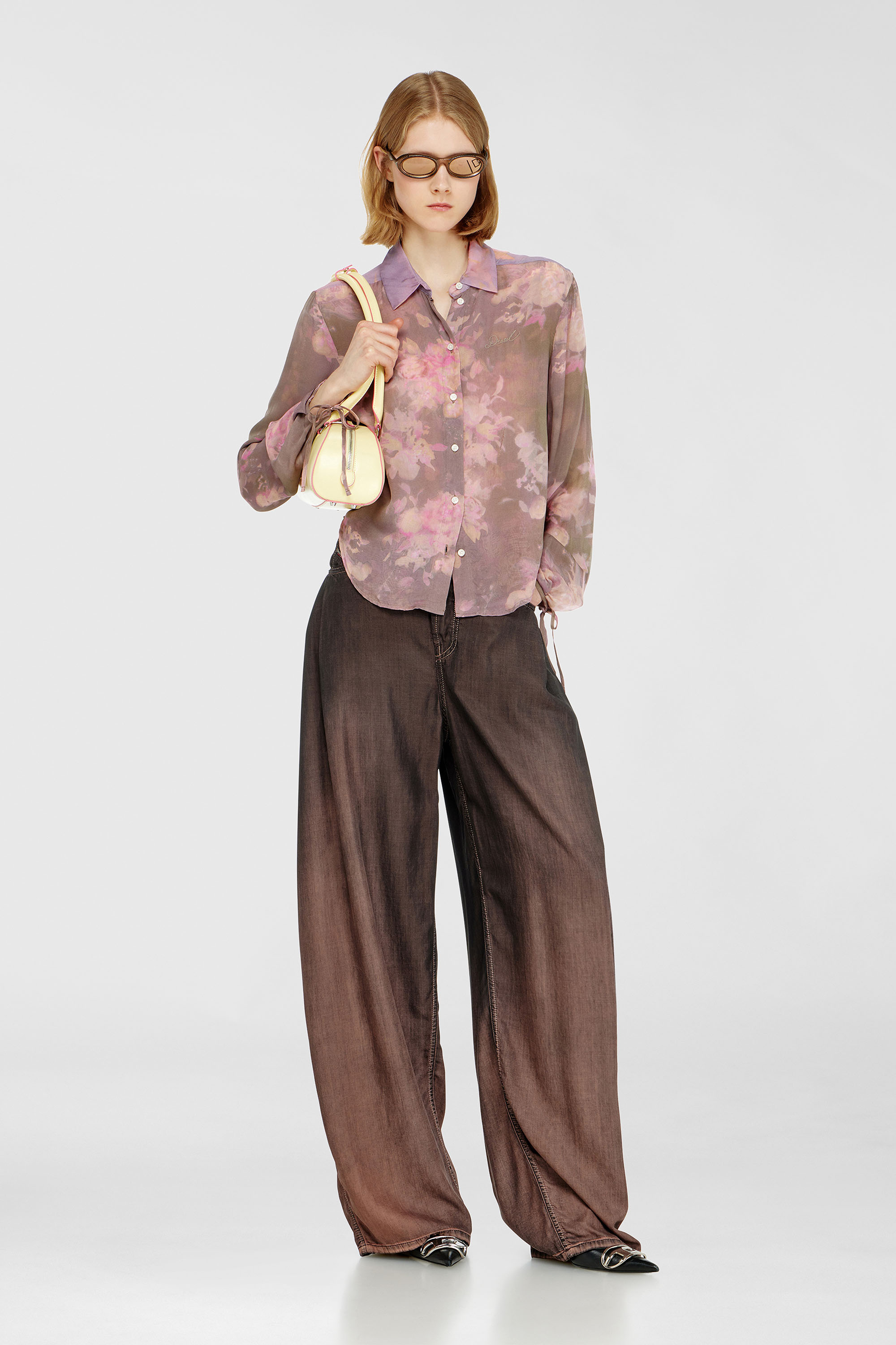 Chiffon-Bluse mit all-over Blumenprint