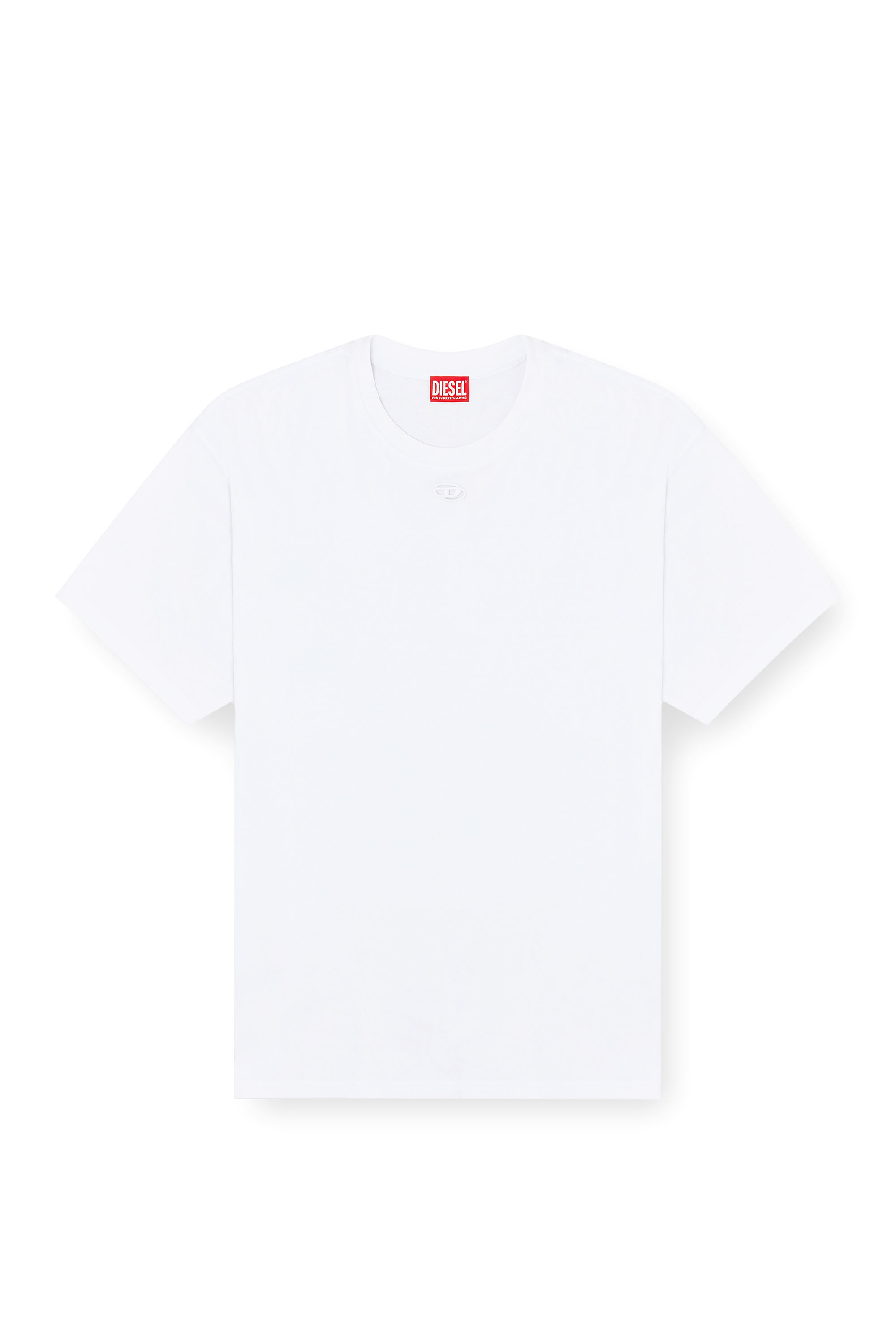 Diesel - T-BOXT-DCO, Herren Locker geschnittenes Baumwoll-T-Shirt mit Oval D Stickerei in Wei&szlig; - 3