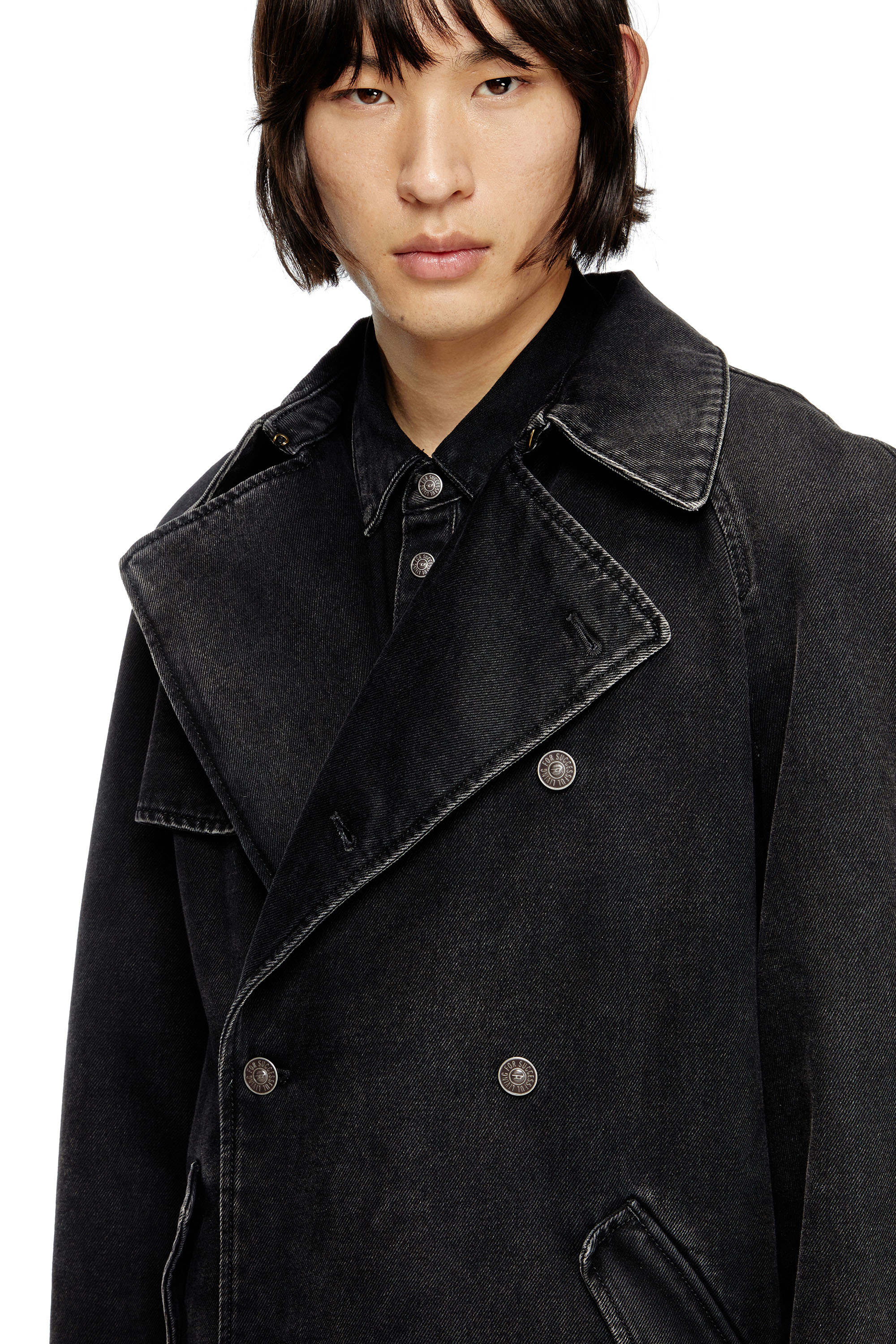 Diesel - D-DELIRIOUS-D, Herren Trenchcoat aus Denim in cleaner Waschung in Schwarz - 5