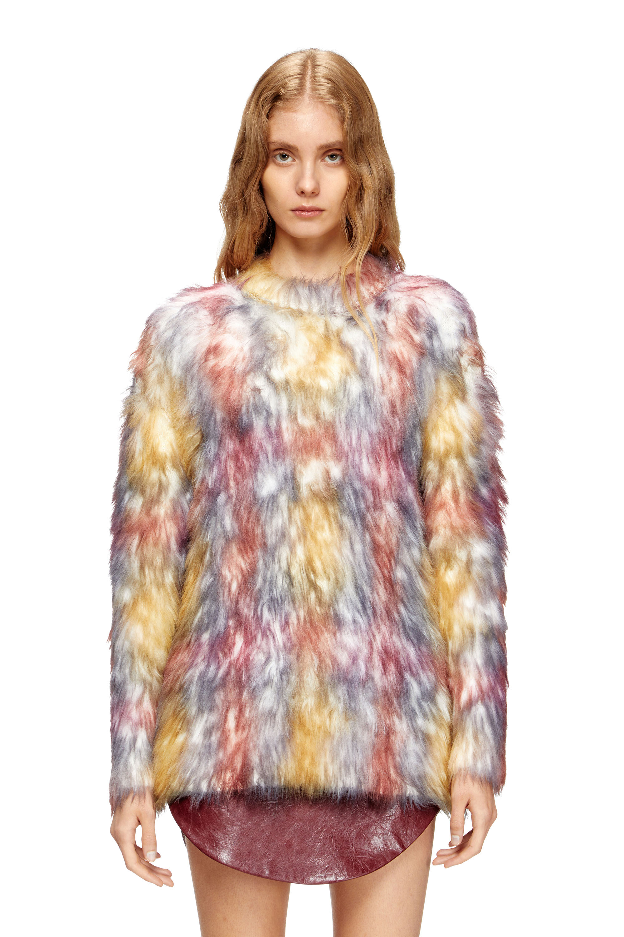 Diesel - M-BERRY, Damen Flauschiger Pullover mit Karomuster in null - 1