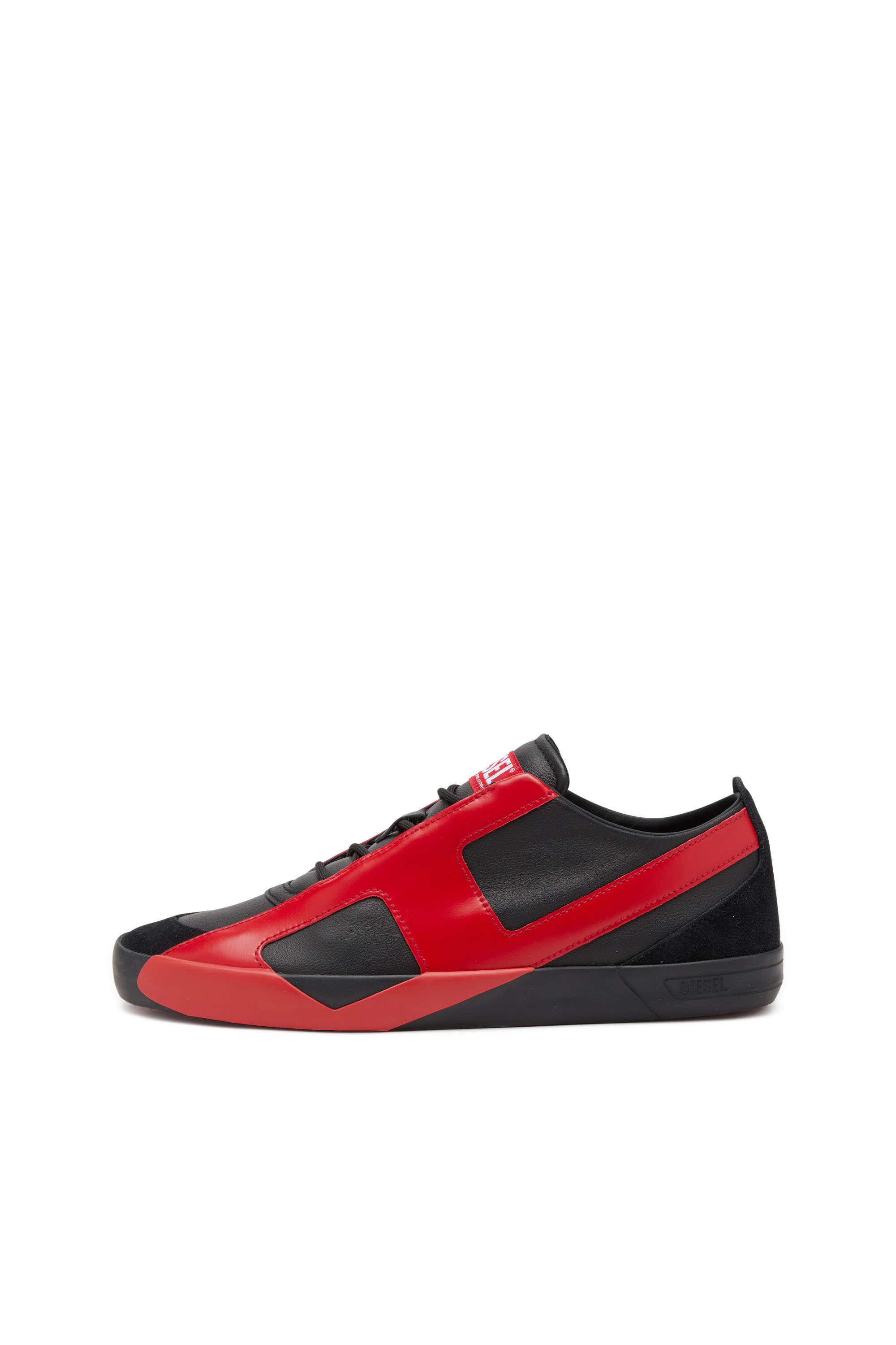 S-SLANTE-D LOW, Schwarz/Rot Diesel - S-SLANTE-D LOW, Herren S-Slante-D-Sneaker aus Wildleder und Leder mit D-Logo in Schwarz/Rot - 8